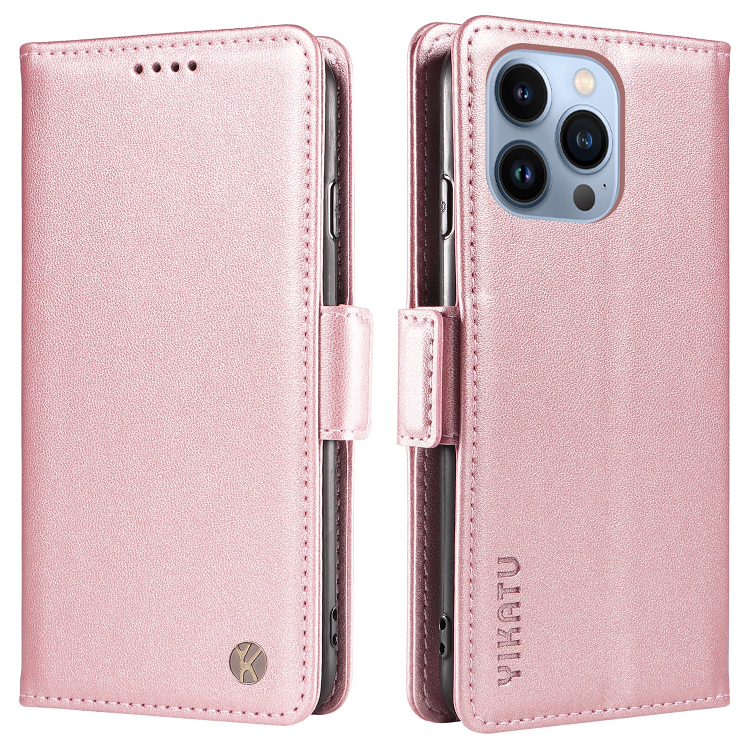 YIKATU YK-003 Anti-scratch Flip Cover for iPhone 13 Pro Max 6.7 inch PU Leather Stand Phone Wallet Case