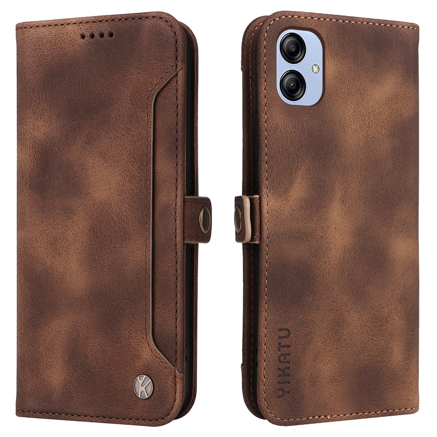 YIKATU YK-002 For Samsung Galaxy A04e 4G / F04 4G / M04 4G PU Leather Wallet Case Skin-touch Flip Stand Phone Cover with Outer Card Slot