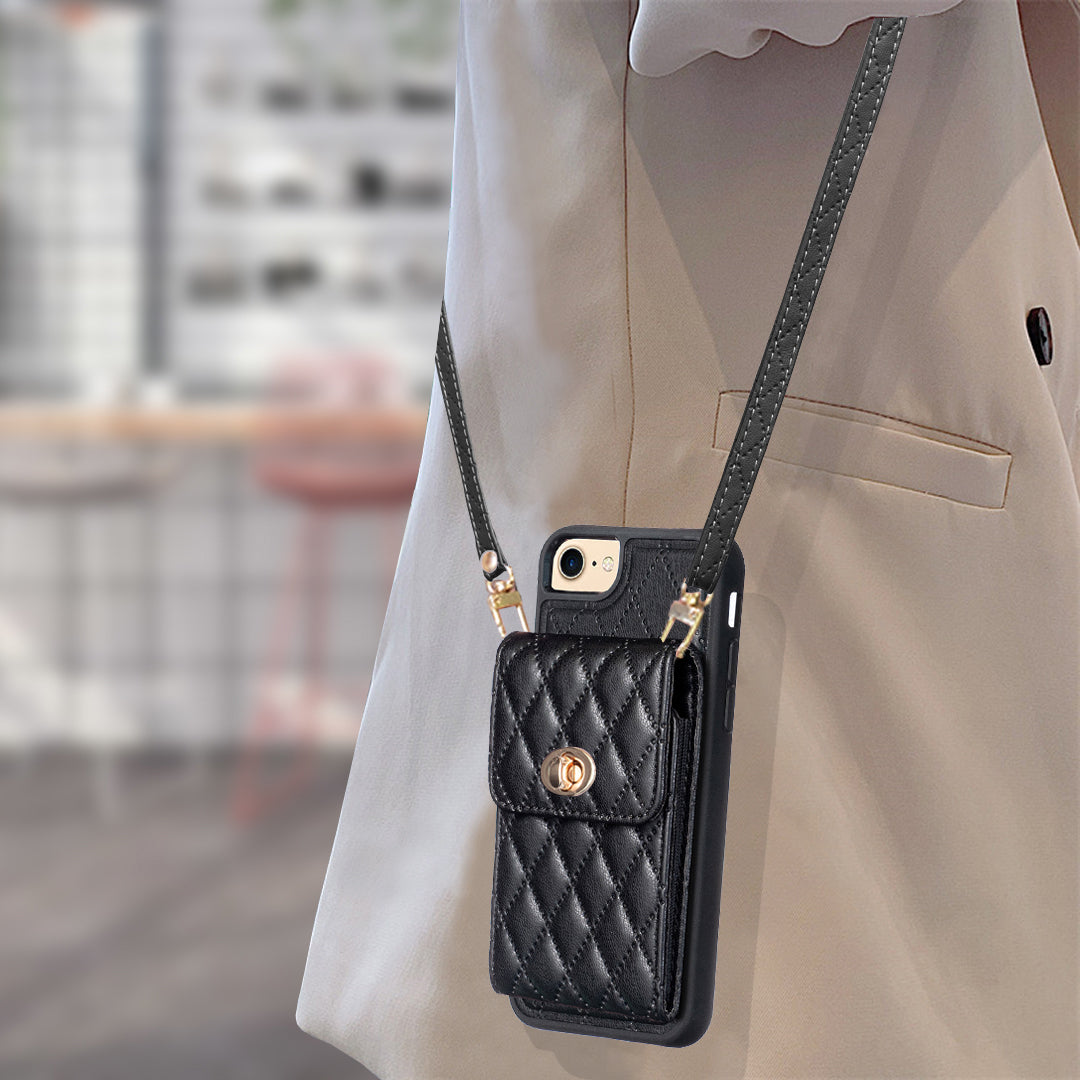 BF20 Anti-drop Case for iPhone 6/6s/7/8 4.7-inch PU Leather Coated TPU Phone Cover with Card Holder