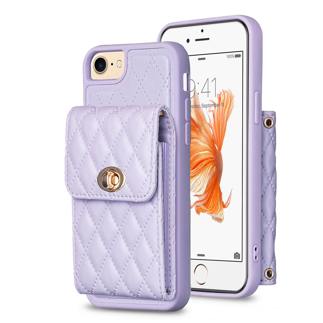 BF20 Anti-drop Case for iPhone 6/6s/7/8 4.7-inch PU Leather Coated TPU Phone Cover with Card Holder