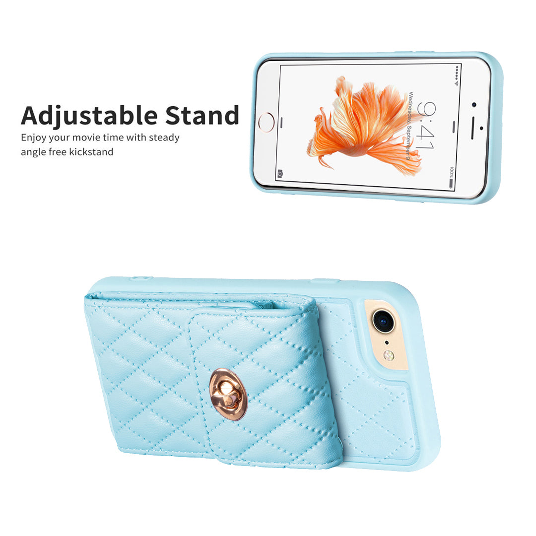 BF20 Anti-drop Case for iPhone 6/6s/7/8 4.7-inch PU Leather Coated TPU Phone Cover with Card Holder