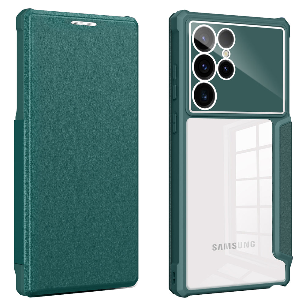 Til Samsung Galaxy S23 Ultra Stand Kortholder Telefon Case Læder TPU PC Telefon Cover 