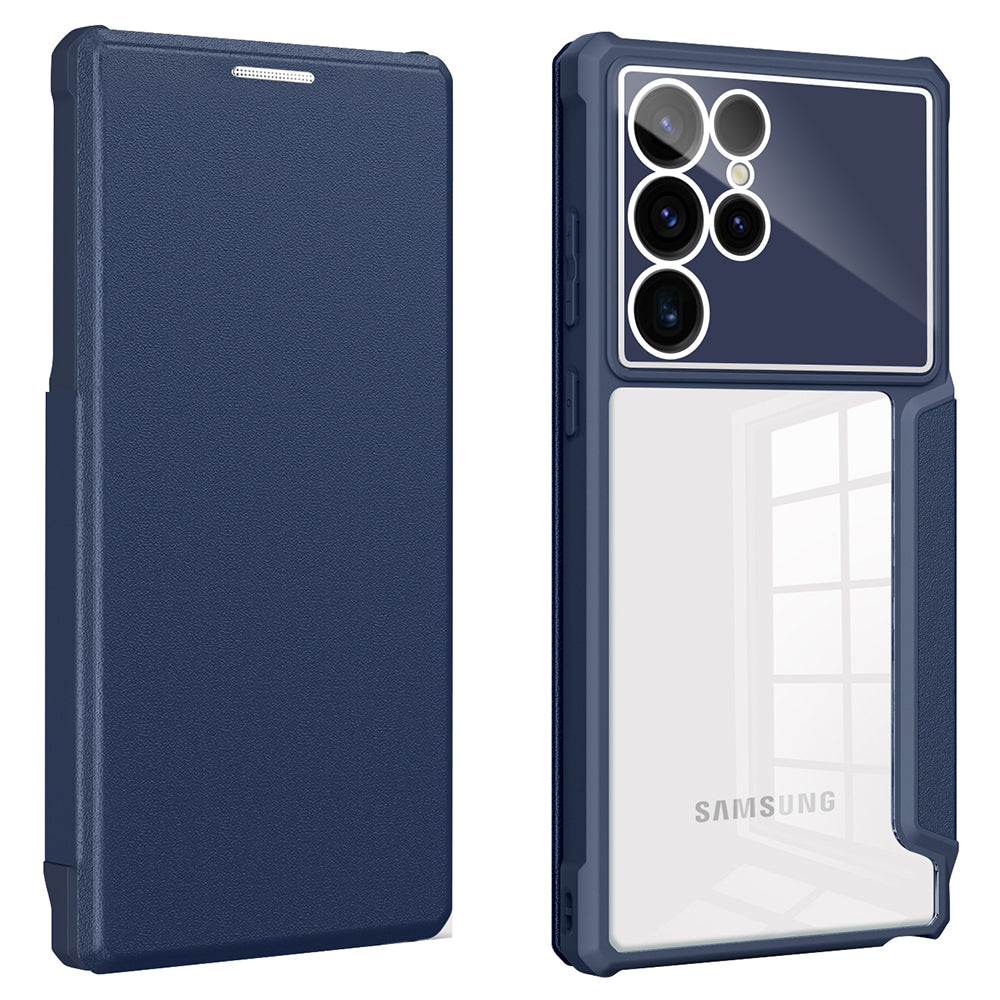 Til Samsung Galaxy S23 Ultra Stand Kortholder Telefon Case Læder TPU PC Telefon Cover 