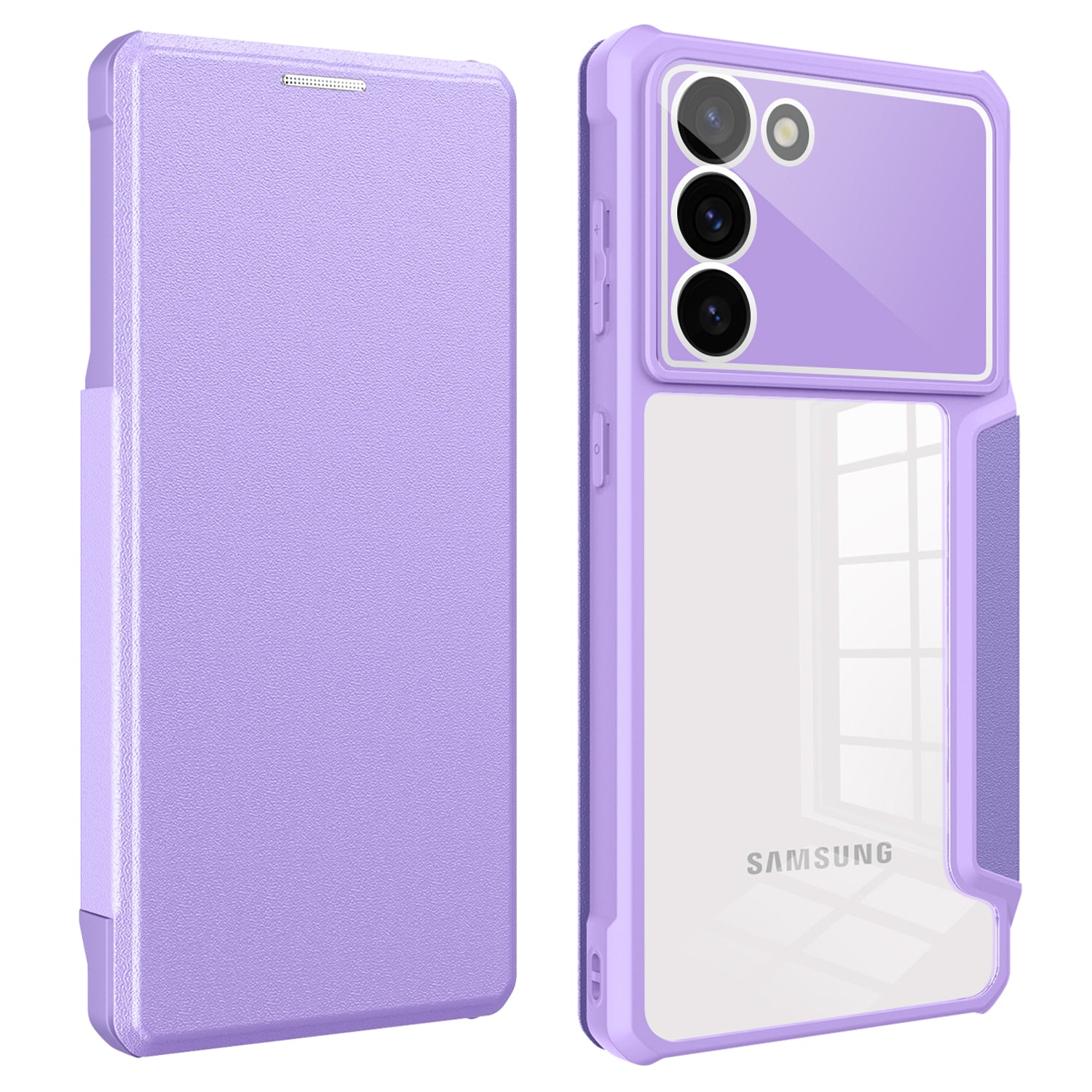 For Samsung Galaxy S23 Phone Stand Case Card Holder PU Leather TPU PC Smartphone Cover