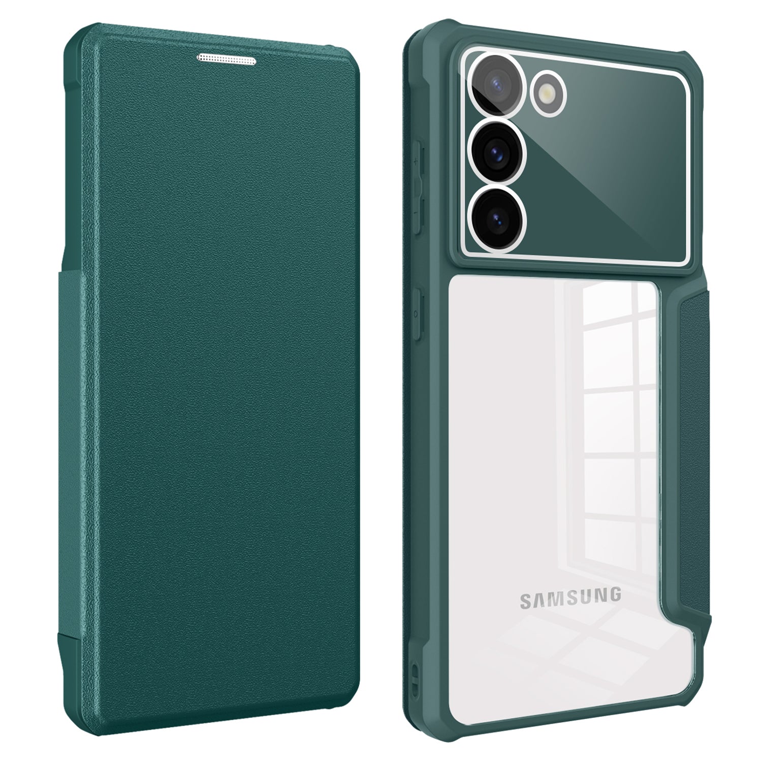 For Samsung Galaxy S23 Phone Stand Case Card Holder PU Leather TPU PC Smartphone Cover