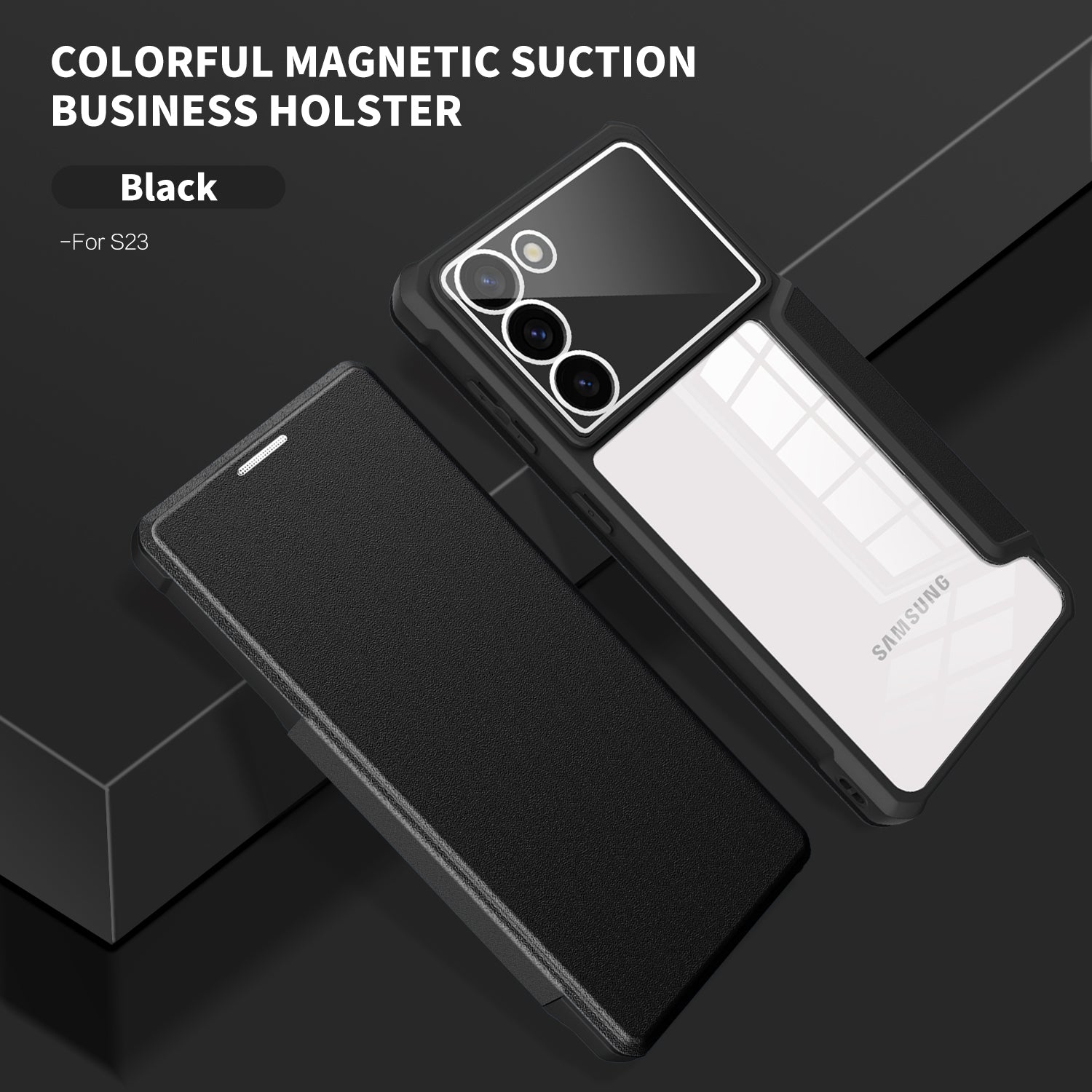 For Samsung Galaxy S23 Phone Stand Case Card Holder PU Leather TPU PC Smartphone Cover