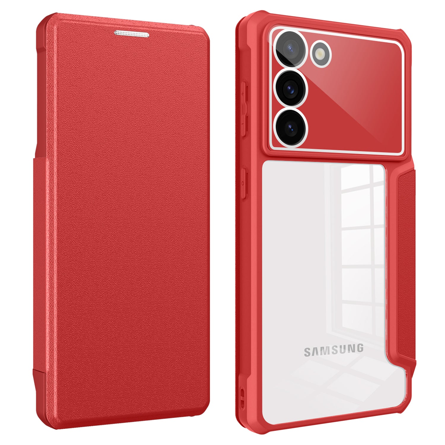 For Samsung Galaxy S23 Phone Stand Case Card Holder PU Leather TPU PC Smartphone Cover