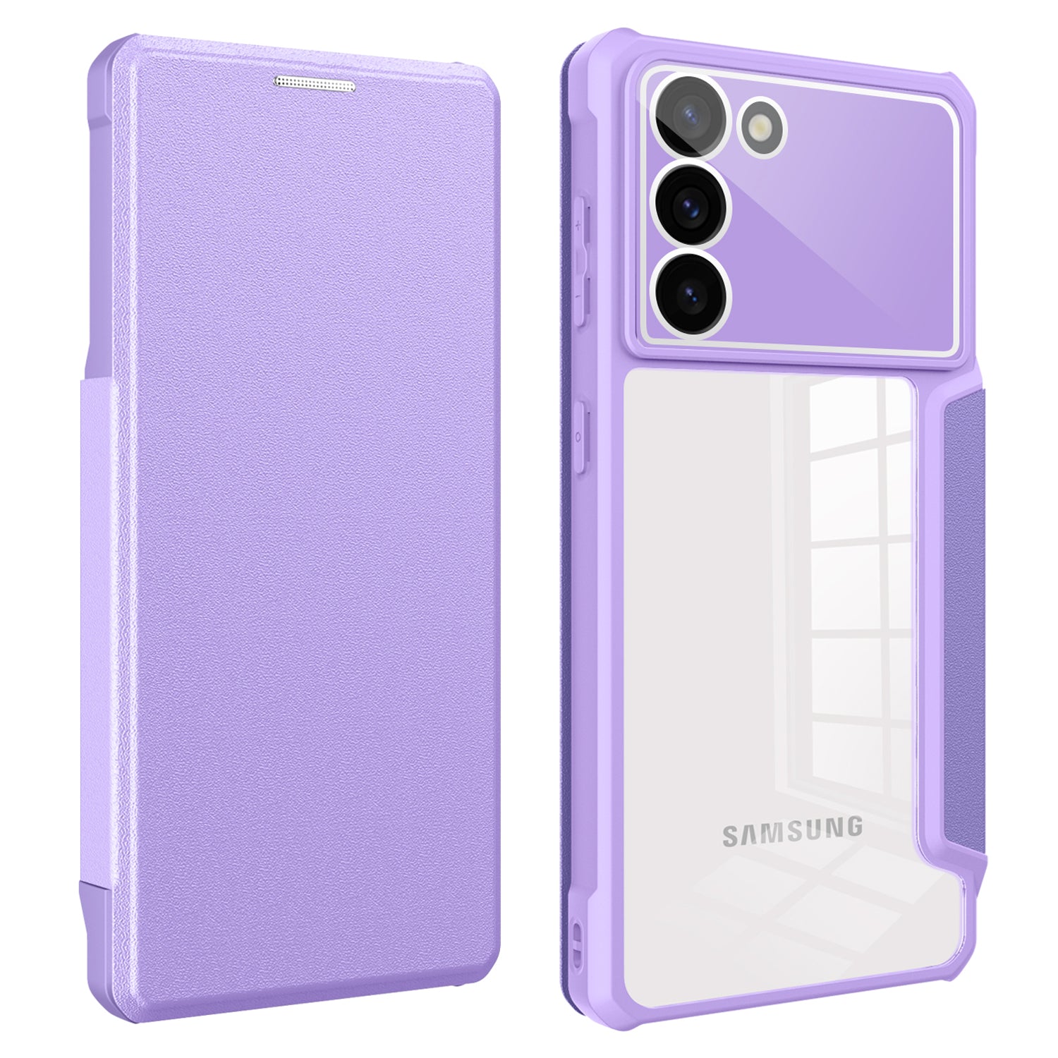 For Samsung Galaxy S23 Card Holder Phone Case PU Leather TPU PC Phone Stand Cover
