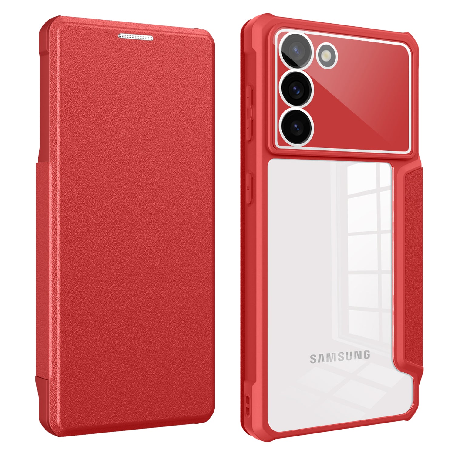 For Samsung Galaxy S23 Card Holder Phone Case PU Leather TPU PC Phone Stand Cover