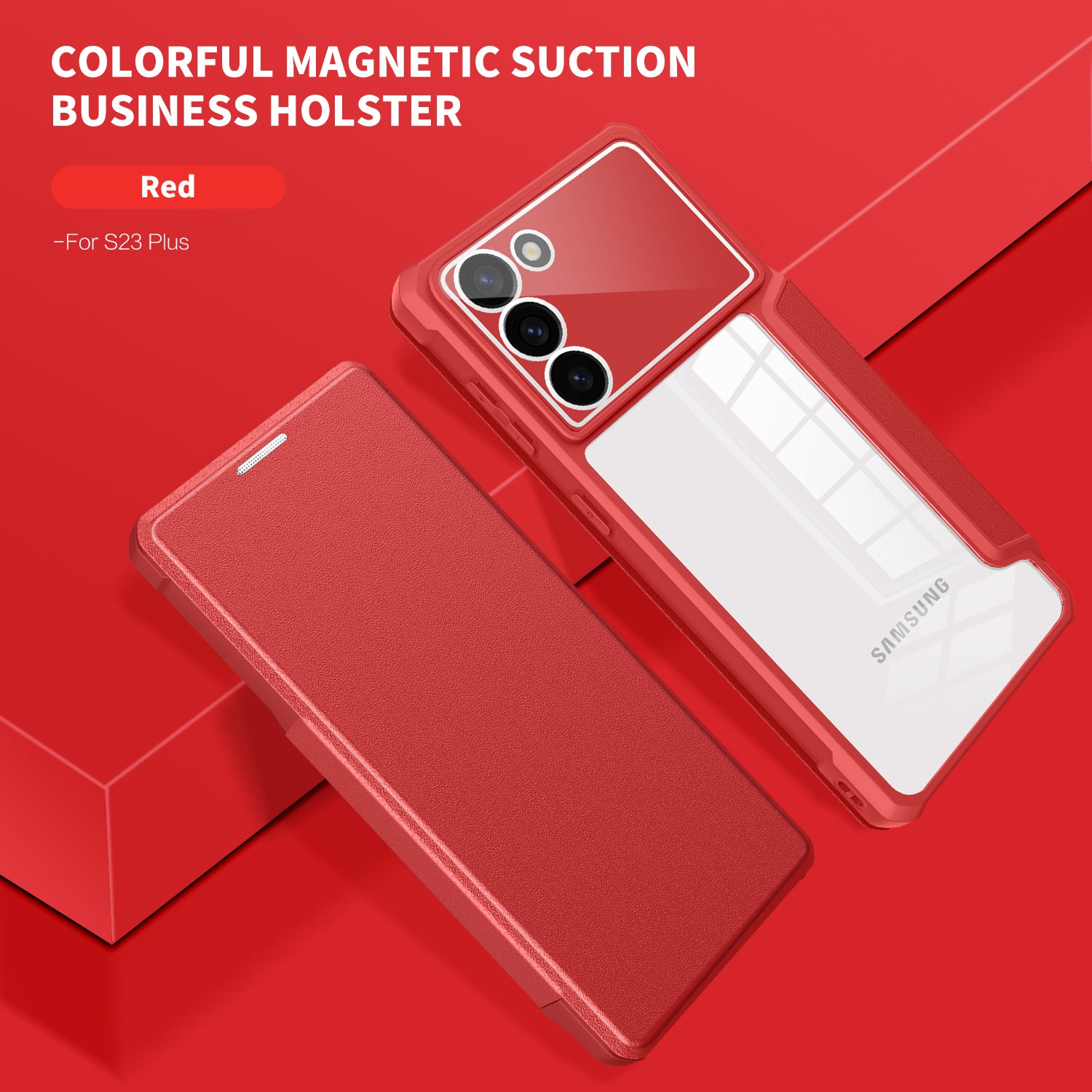 For Samsung Galaxy S23 Card Holder Phone Case PU Leather TPU PC Phone Stand Cover
