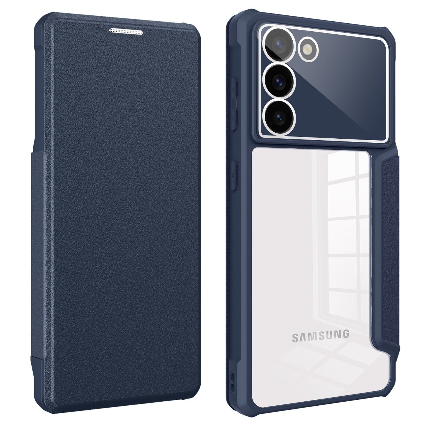 For Samsung Galaxy S23 Card Holder Phone Case PU Leather TPU PC Phone Stand Cover