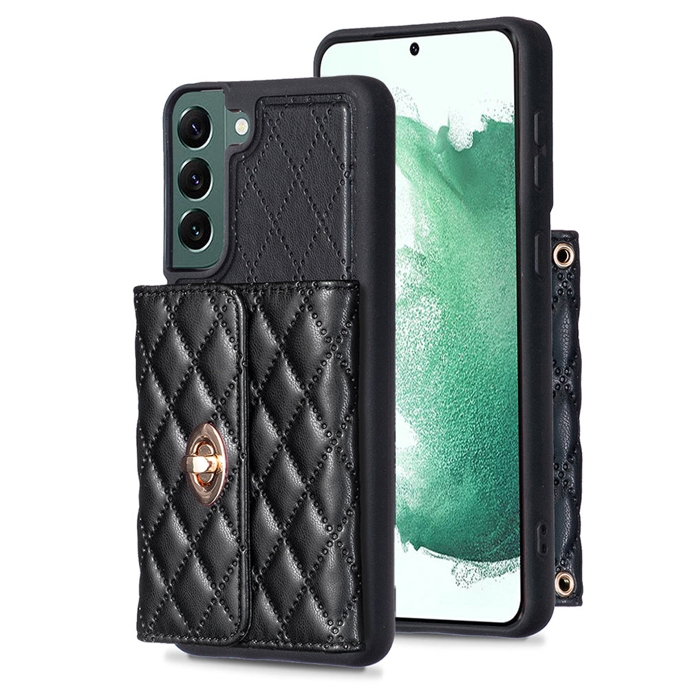 BF21 Kickstand telefoncover til Samsung Galaxy S22 5G kortholder Læder TPU bagcover 