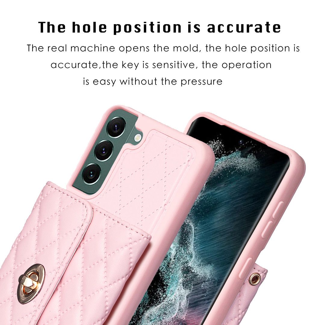 BF21 Kickstand telefoncover til Samsung Galaxy S22 5G kortholder Læder TPU bagcover 