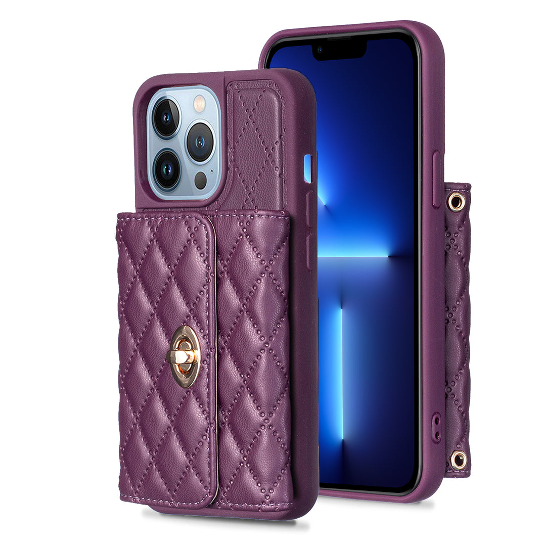BF21 Kickstand PU Leather TPU Shell for iPhone 13 Pro 6.1 inch Card Holder Shockproof Phone Case