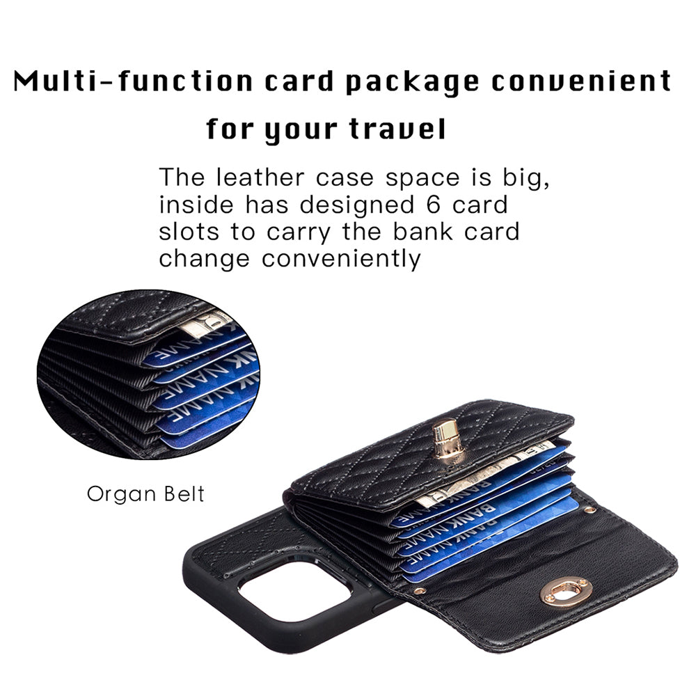 BF21 Kickstand PU Leather TPU Shell for iPhone 13 Pro 6.1 inch Card Holder Shockproof Phone Case