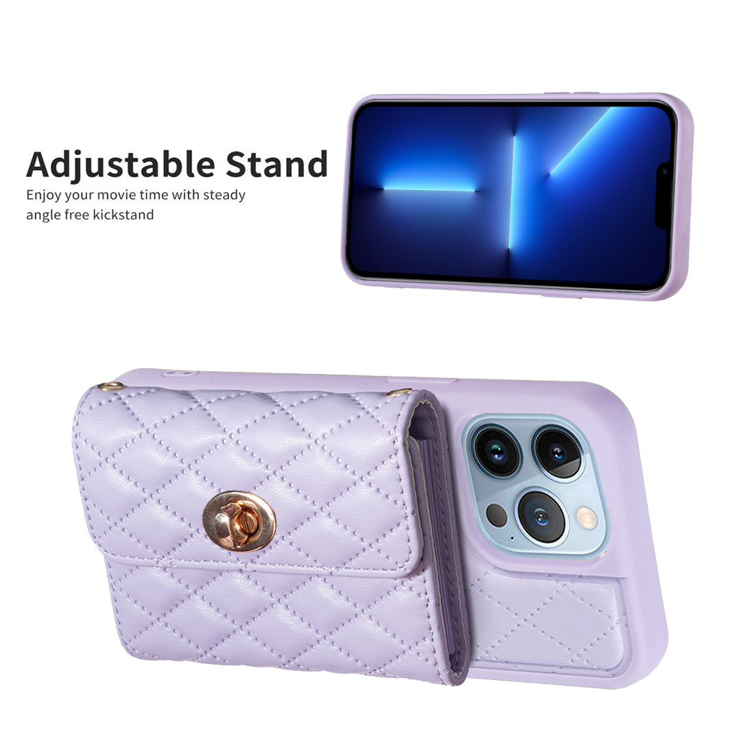 BF21 Kickstand PU Leather TPU Shell for iPhone 13 Pro 6.1 inch Card Holder Shockproof Phone Case