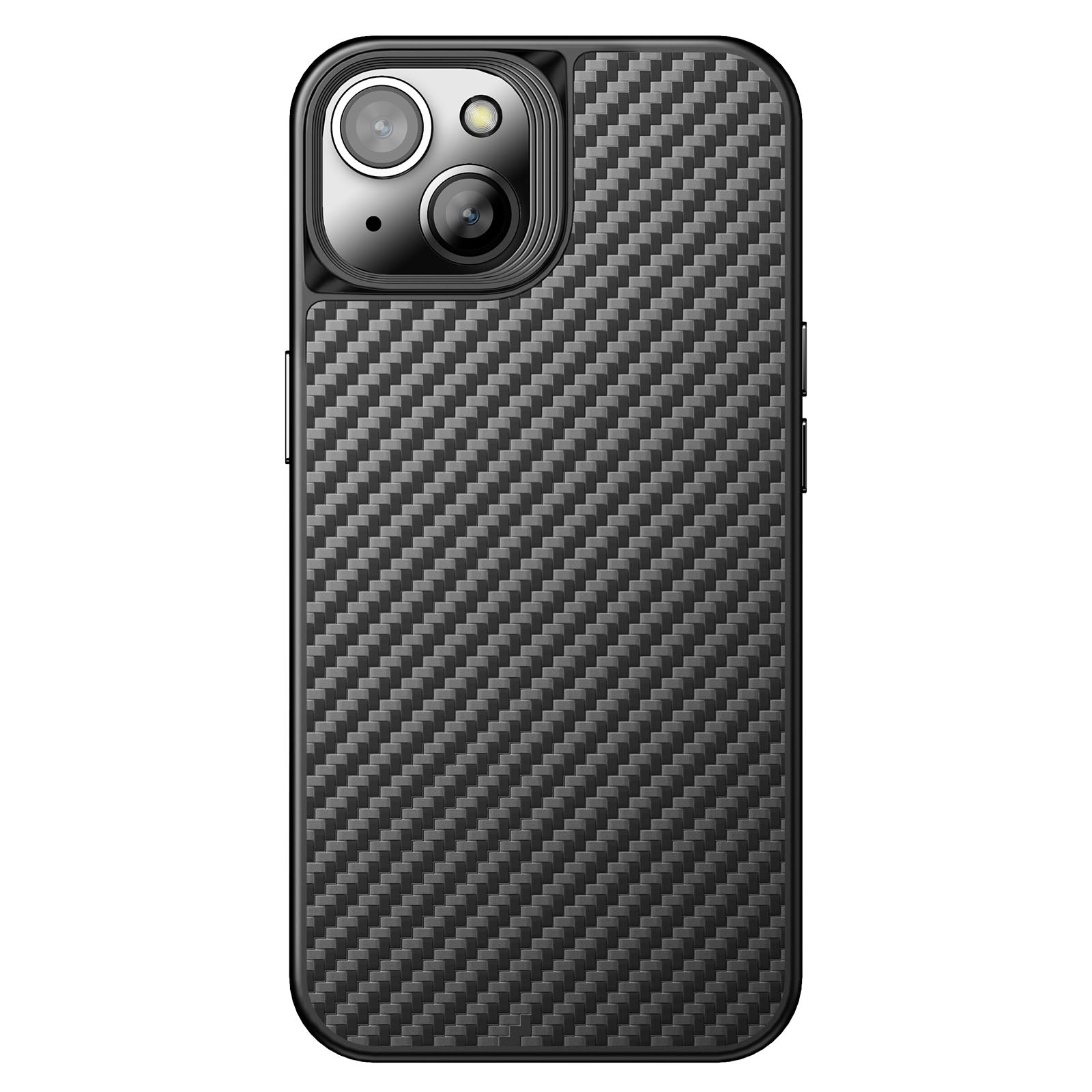 For iPhone 14 Plus Shockproof Phone Case Kevlar Fiber TPU Magnetic Anti-scratch Back Cover