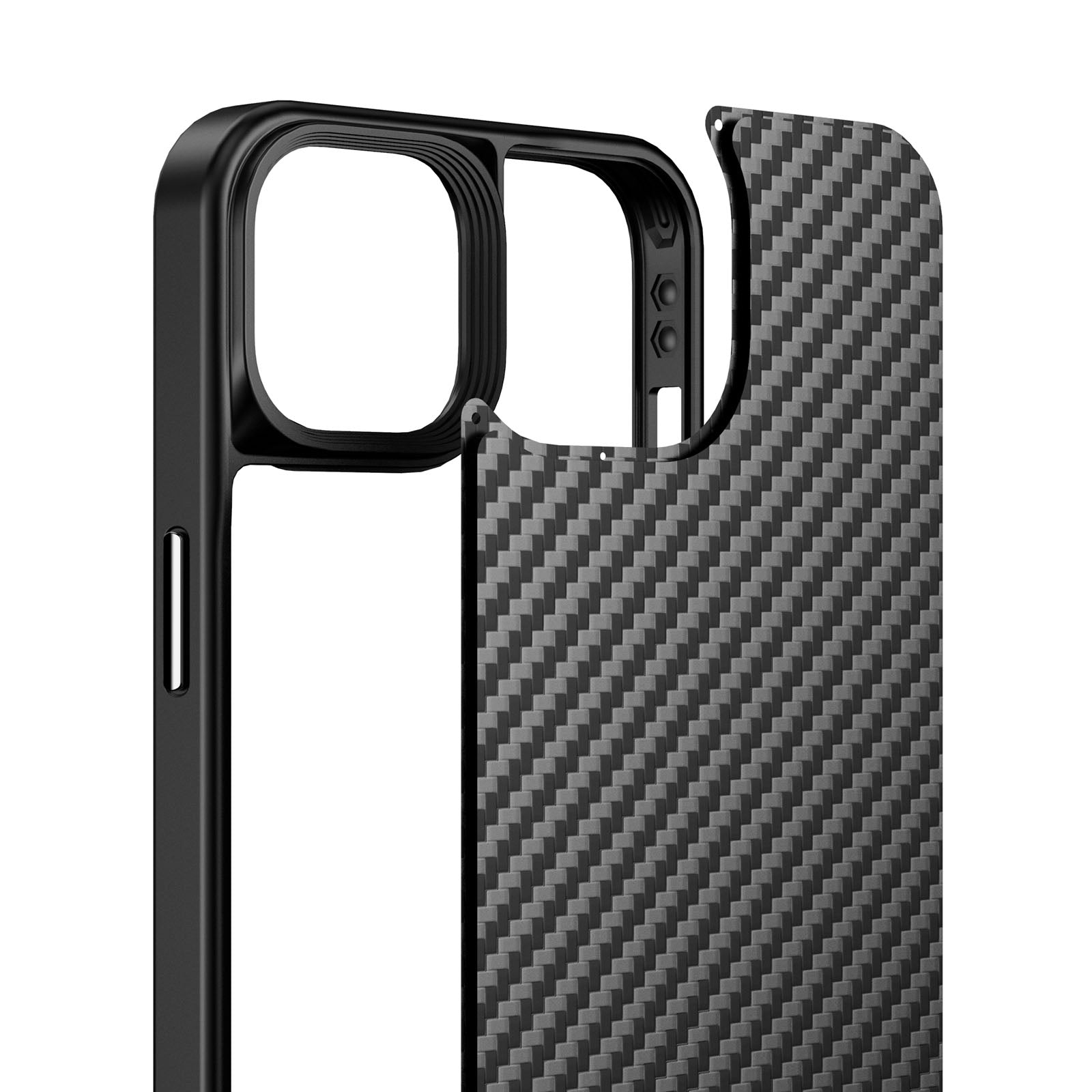For iPhone 14 Kevlar Fiber TPU Magnetic Anti-scratch Back Cover Anti-fingerprint Phone Case