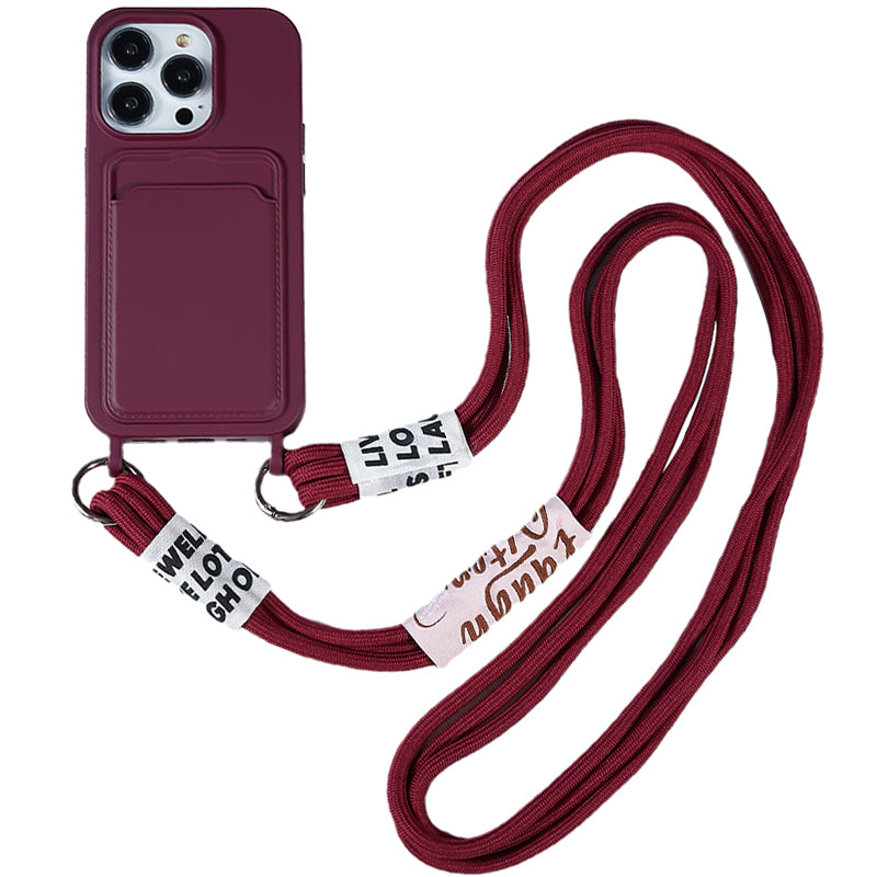 Beskyttende etui til iPhone 14 Pro Anti-drop flydende silikone telefoncover med kortslotstrop