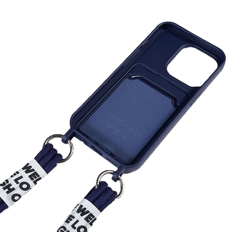 Anti-Drop Slim Case for iPhone 13 Pro Max 6.7 inch Liquid Silicone Phone Cover with Card Slot Strap
