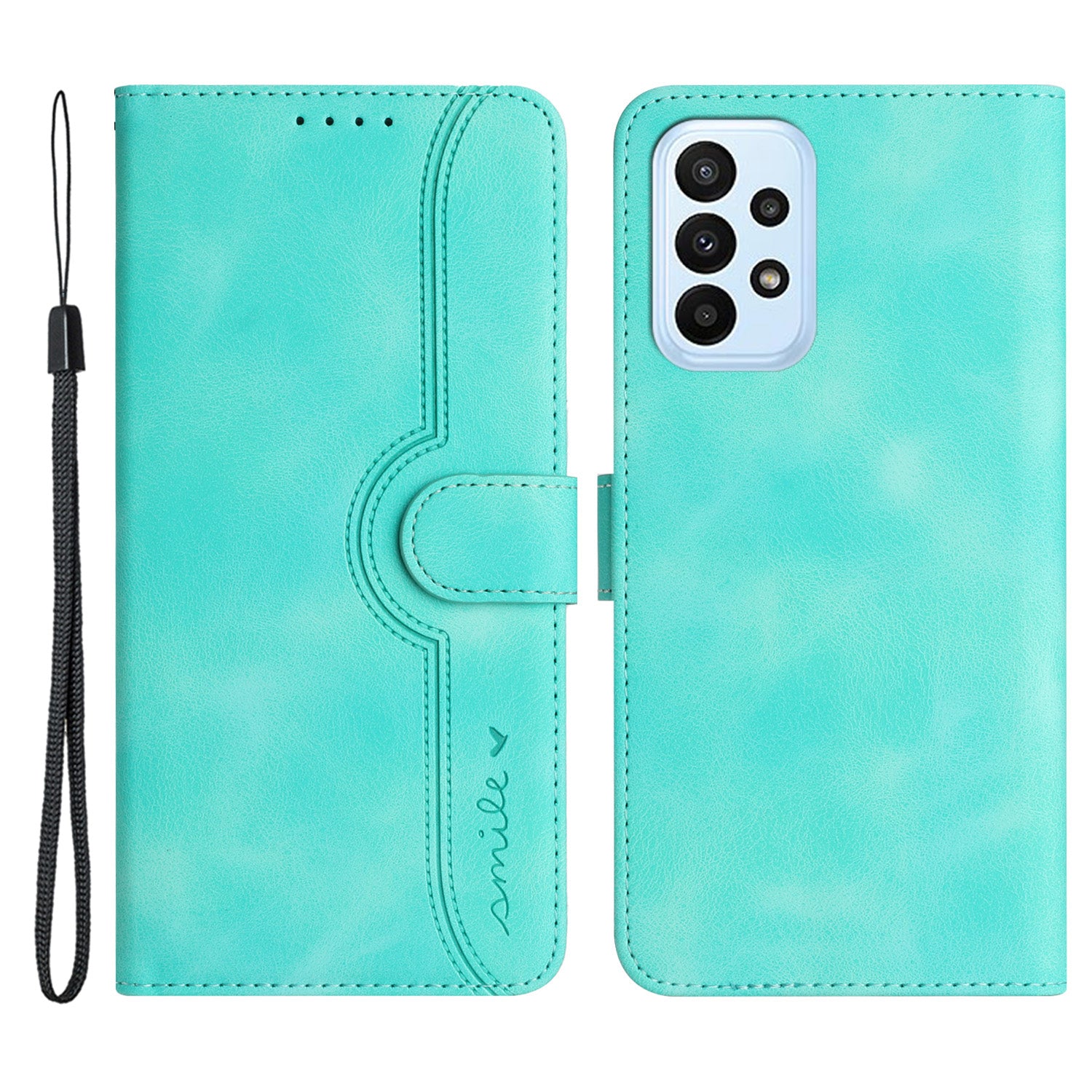 YX003 For Samsung Galaxy A53 5G Phone Shell Wallet PU Leather Imprinted Smile Pattern Phone Stand Case