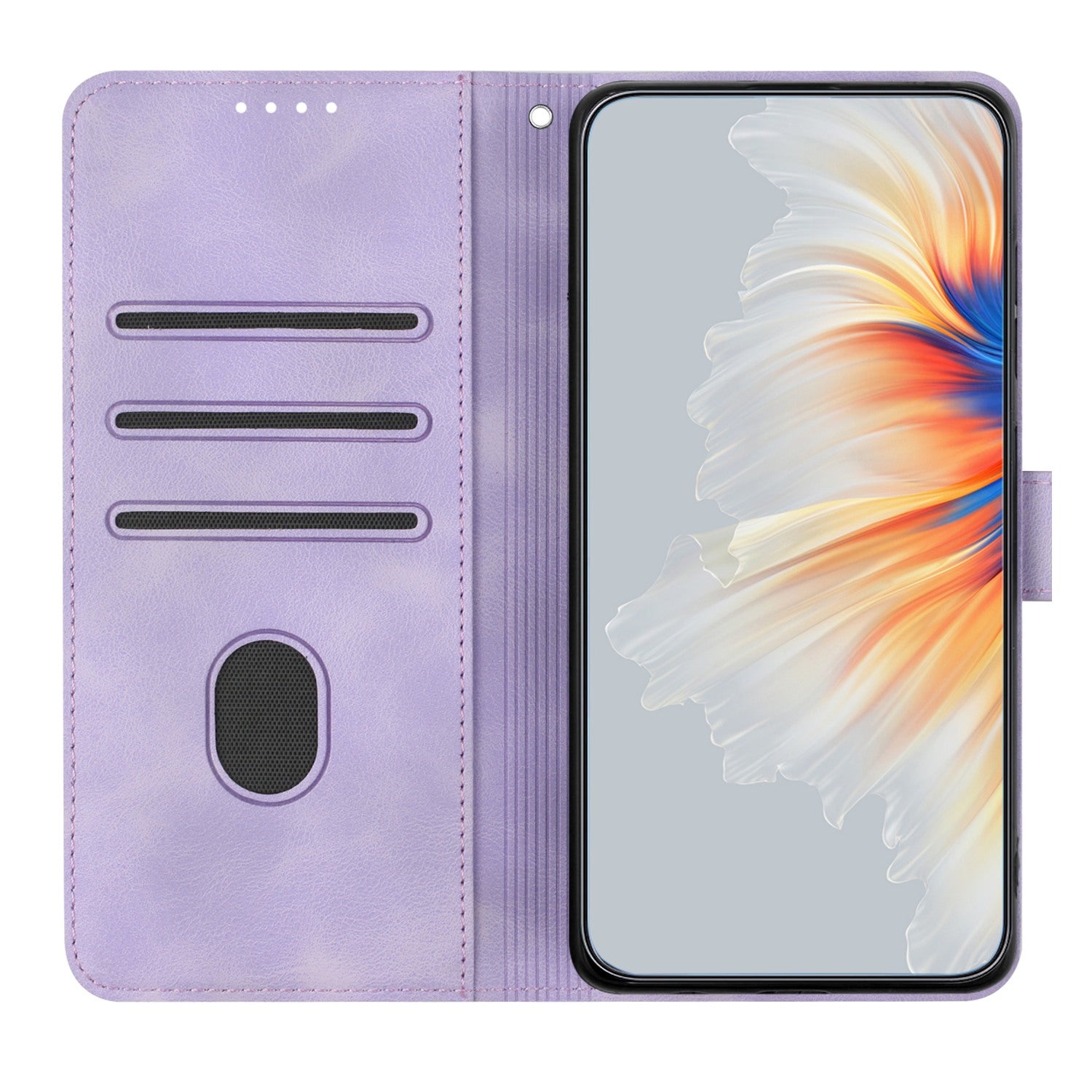 YX003 For iPhone 14 Pro Imprinted Smile Pattern PU Leather Cover Wallet Stand Cell Phone Case
