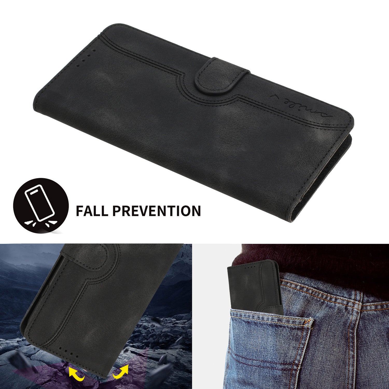 YX003 Phone Case for iPhone 14 Plus PU Leather Wallet Stand Imprinted Pattern Cover