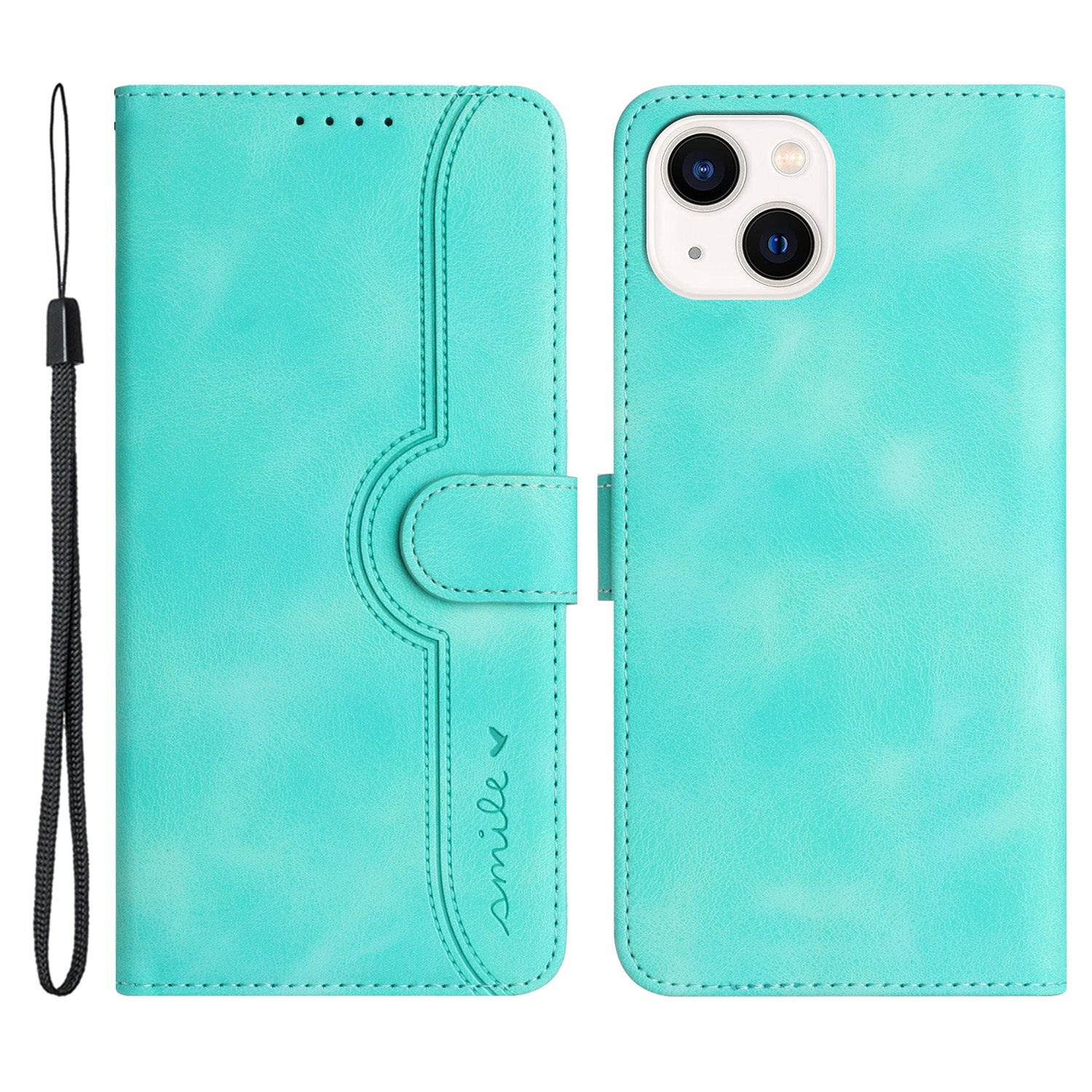 YX003 Phone Case for iPhone 14 Plus PU Leather Wallet Stand Imprinted Pattern Cover