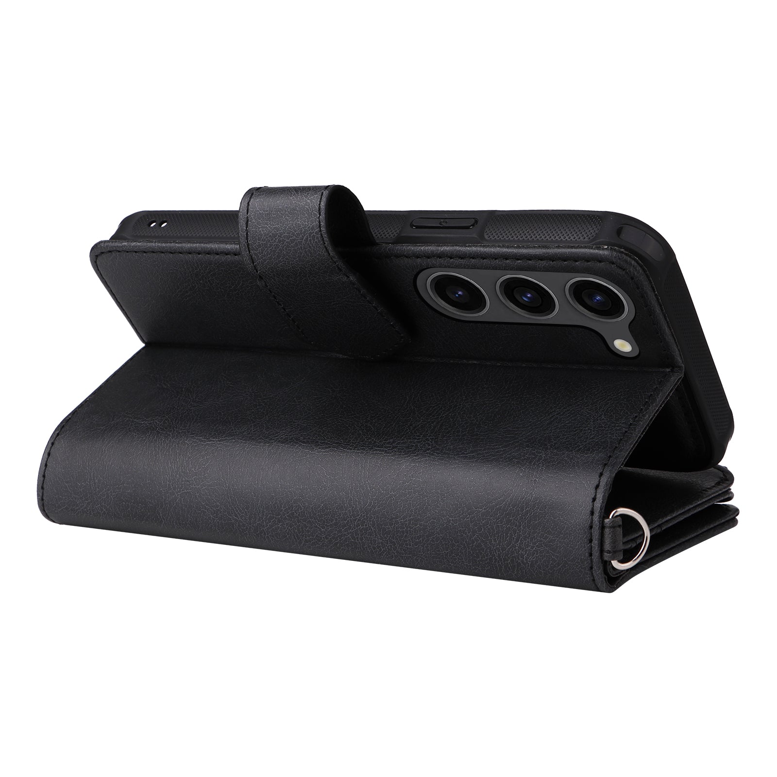 KT Multi-functional Series-4 Leather Phone Case for Samsung Galaxy S23 Wallet Stand Zipper Detachable Magnetic Cover