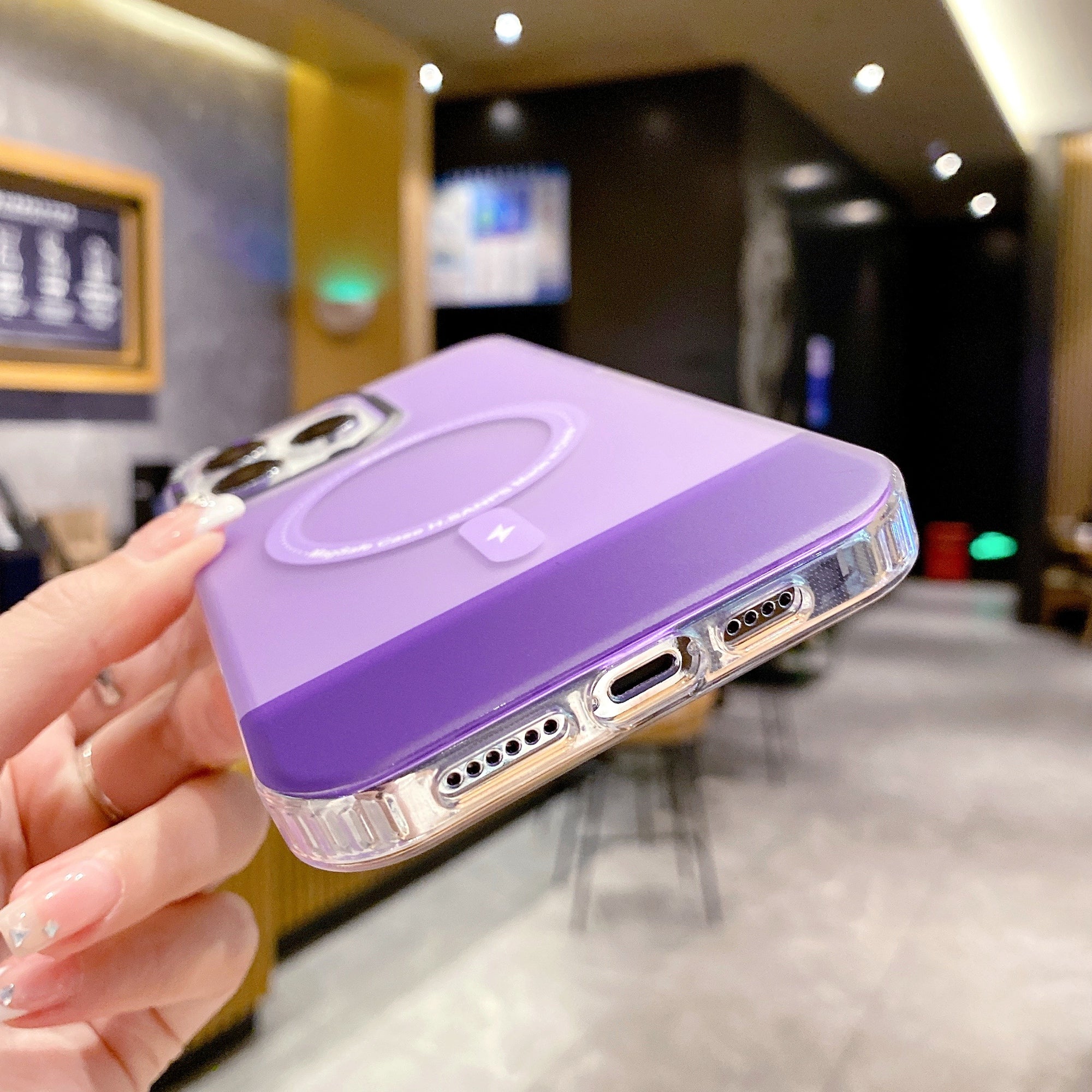 For iPhone 13 Pro Magnetic Phone Case Dual Color IMD Phone Cover