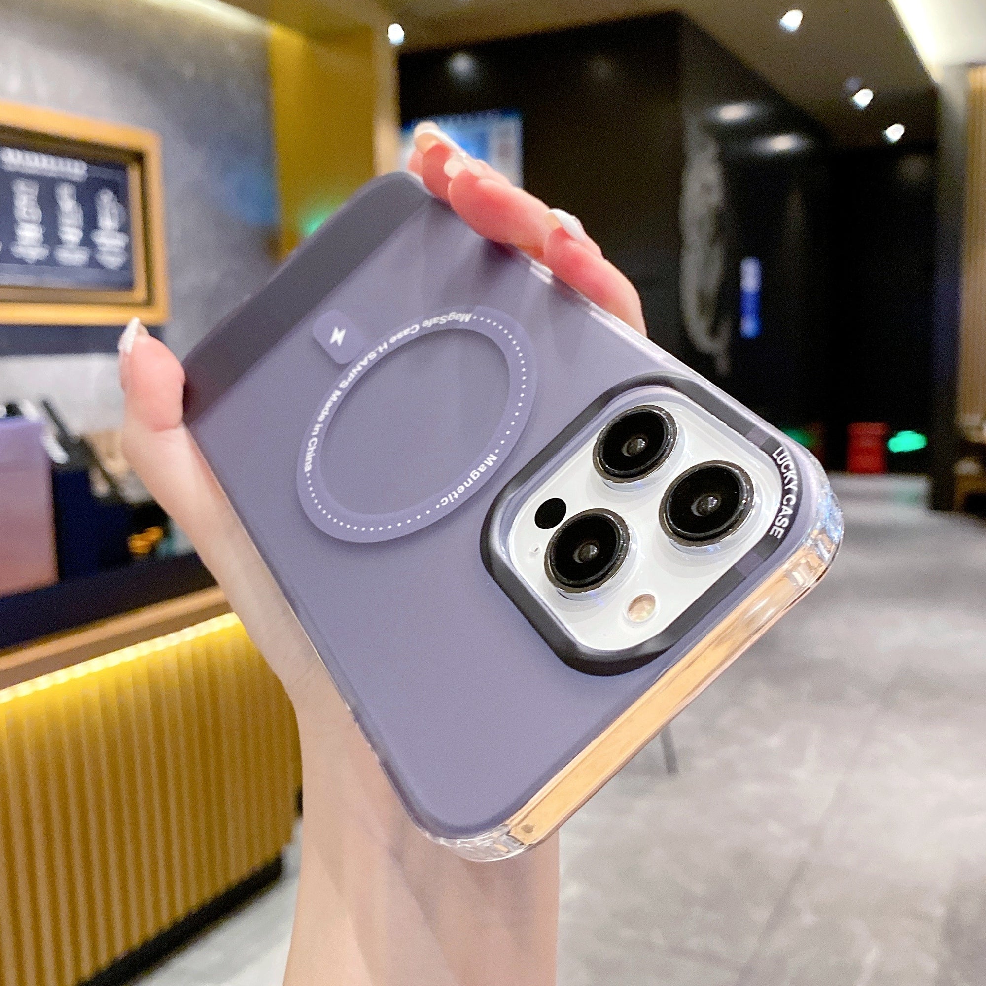 For iPhone 13 Pro Magnetic Phone Case Dual Color IMD Phone Cover