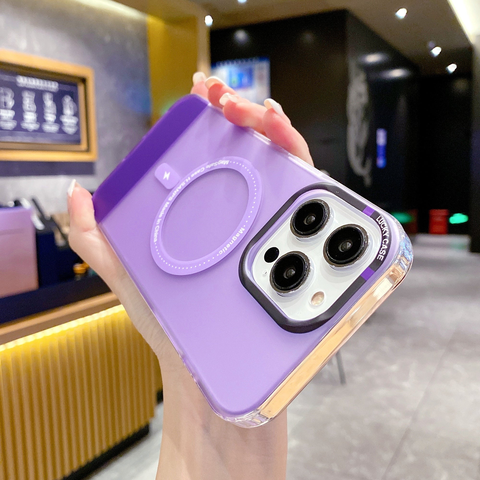 For iPhone 13 Pro Magnetic Phone Case Dual Color IMD Phone Cover