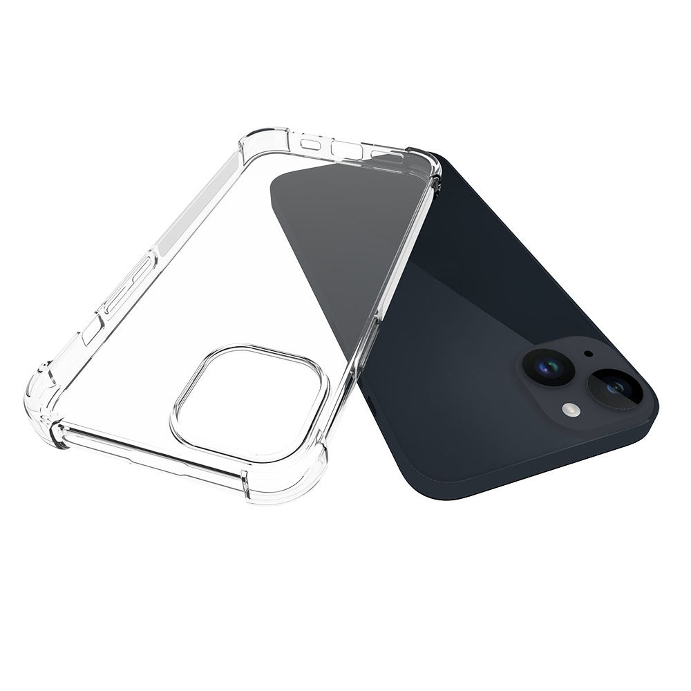 Anti-Slip Phone Case for iPhone 15 Plus Four Corner Airbag Shock-Absorbed Corner Flexible TPU Phone Cover