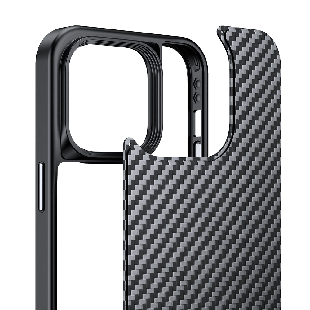 Magnetic Case for iPhone 14 Pro Max Aramid Fiber TPU Carbon Fiber Texture Phone Cover