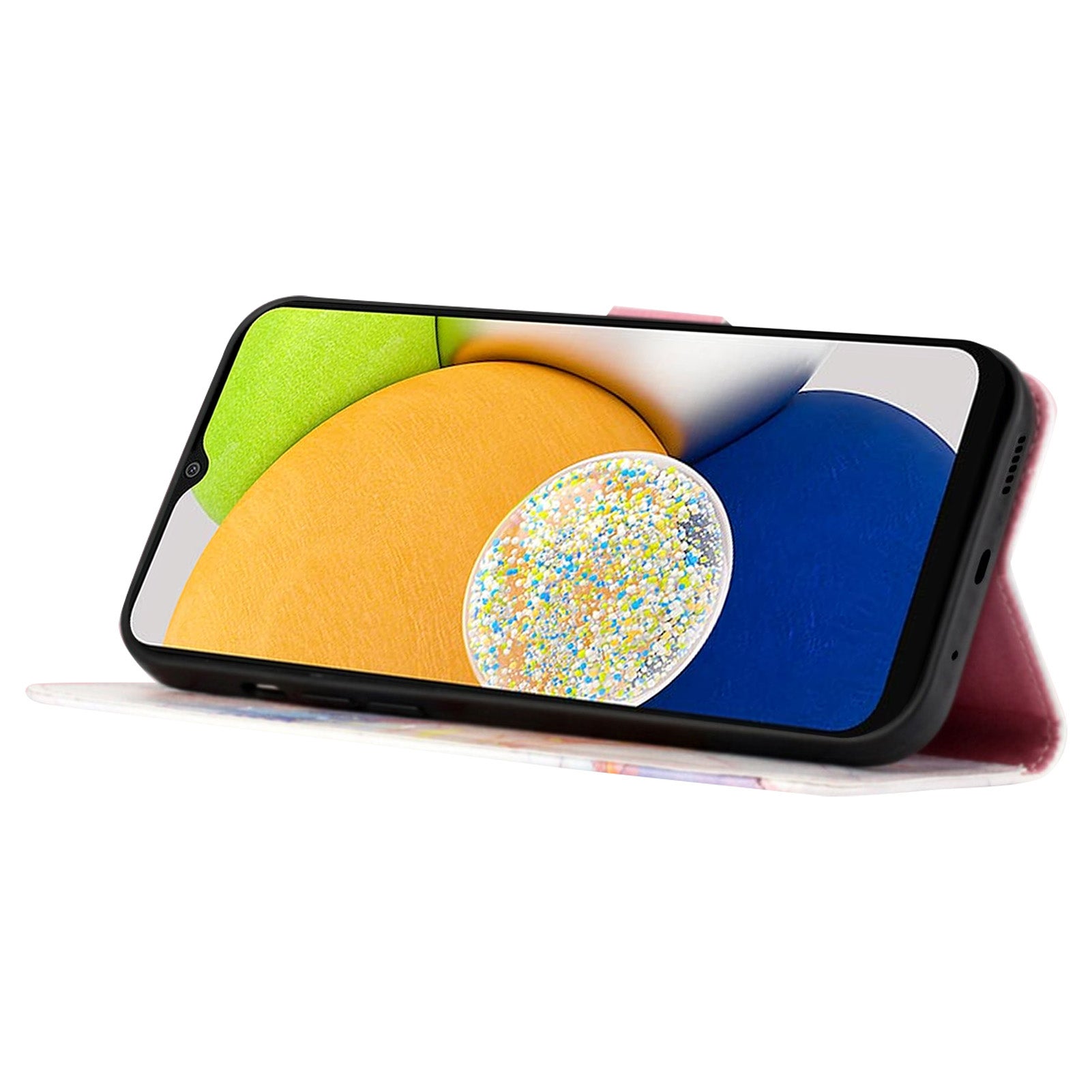 YB Pattern Printing Leather Series-6 For Samsung Galaxy M14 5G Marble Pattern Leather Wallet Cover Stand Phone Case