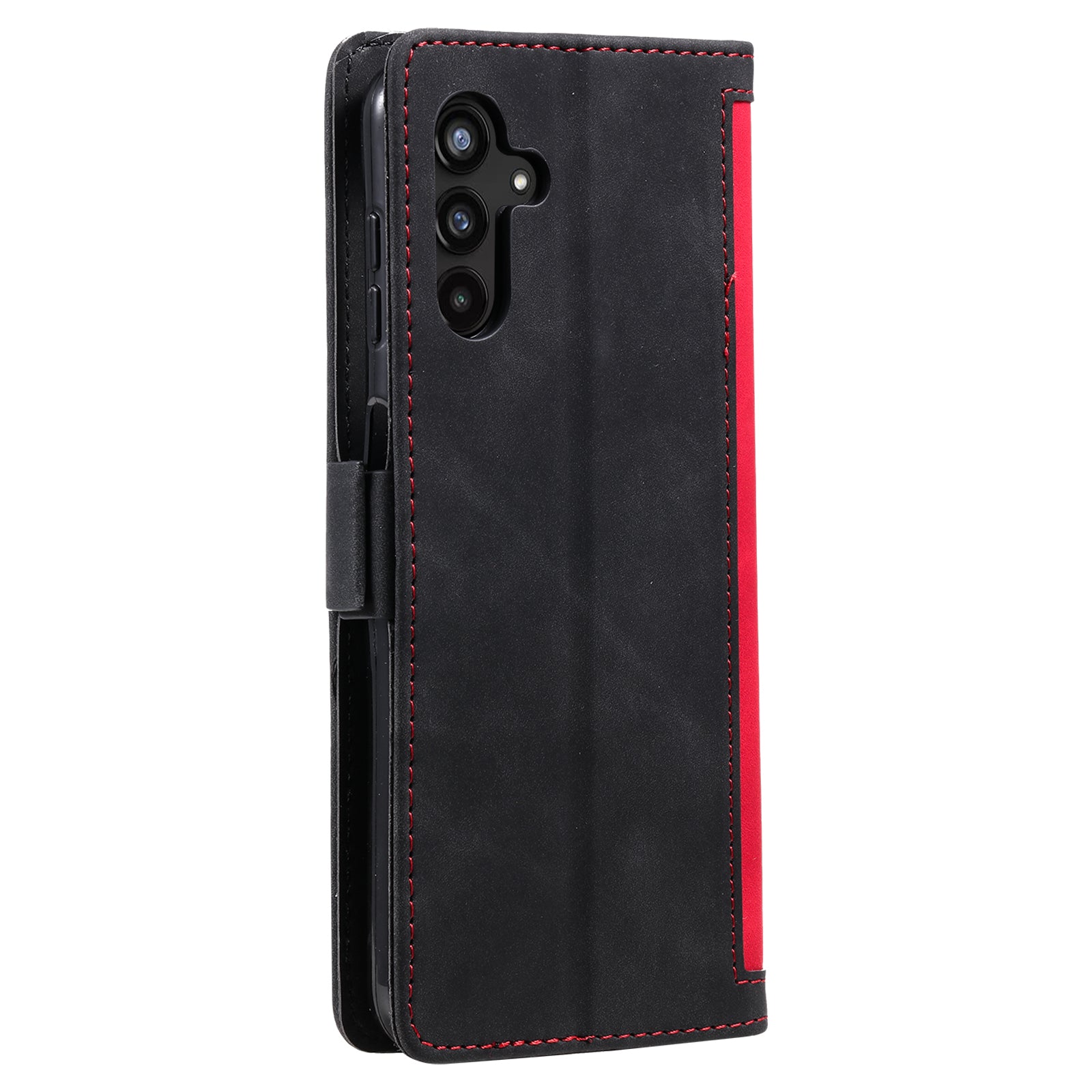 Til Samsung Galaxy A24 4G Læder Telefon Taske Stand Tegnebog Retro farve splejsningscover med rem
