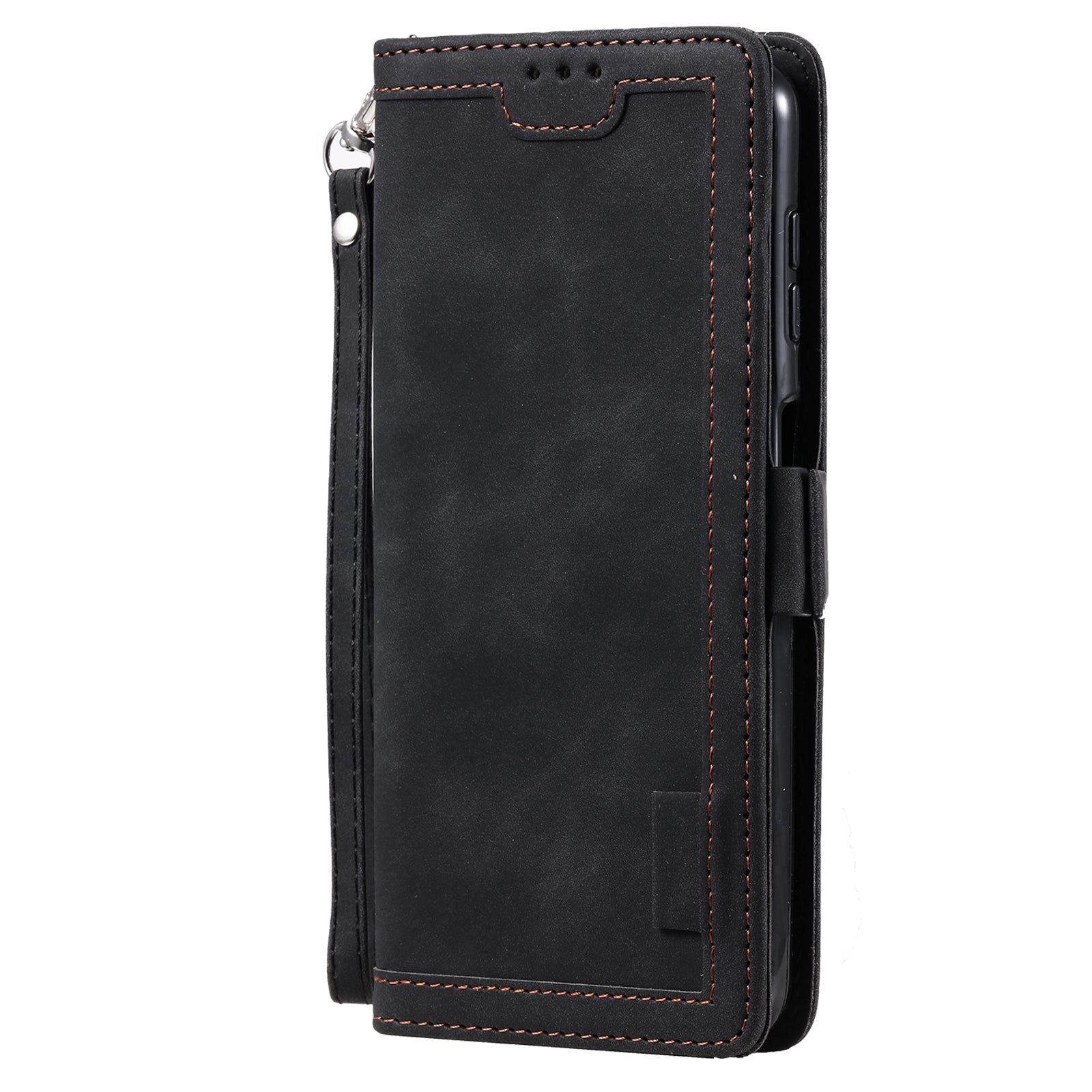Til Samsung Galaxy A24 4G Læder Telefon Taske Stand Tegnebog Retro farve splejsningscover med rem