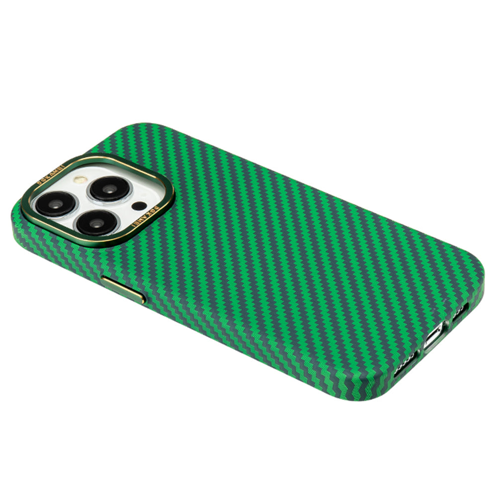 DGKAMEI For iPhone 14 Pro Max Carbon Fiber Texture Magnetic Phone Case PC Protective Cover Compatible with Magsafe