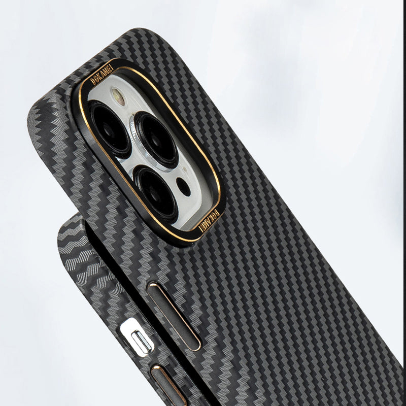 DGKAMEI For iPhone 14 Pro Max Carbon Fiber Texture Magnetic Phone Case PC Protective Cover Compatible with Magsafe