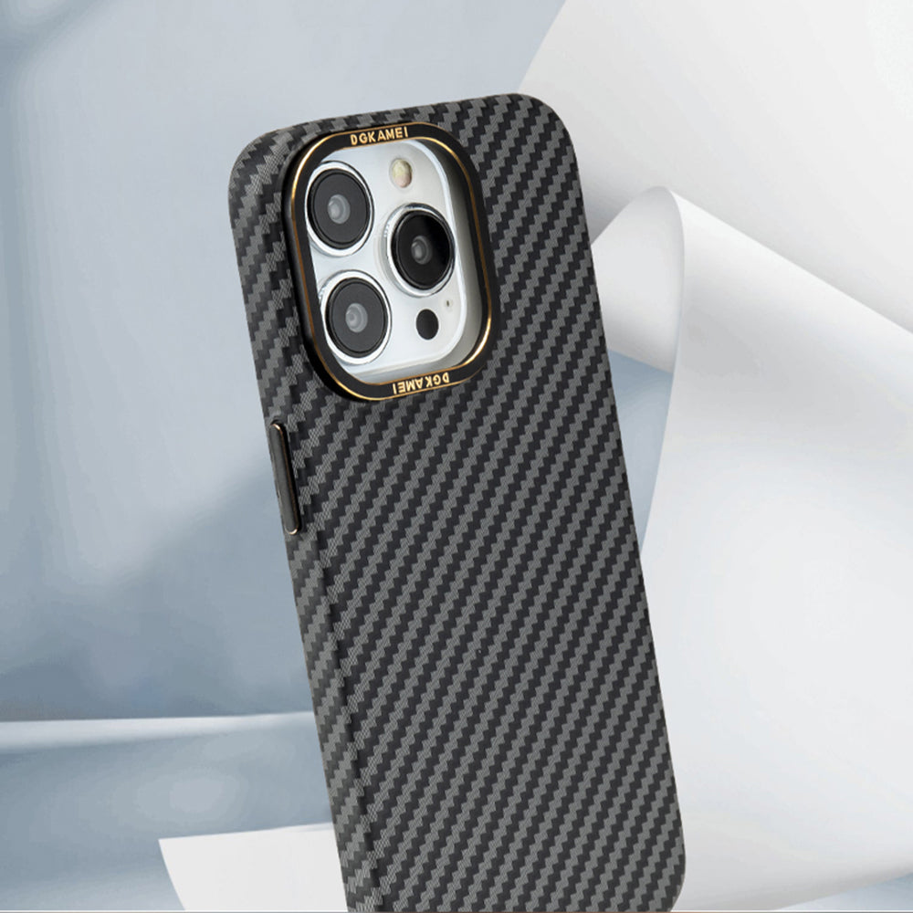DGKAMEI For iPhone 14 Pro Max Carbon Fiber Texture Phone Case 1.3mm Ultra Thin Protective Cover