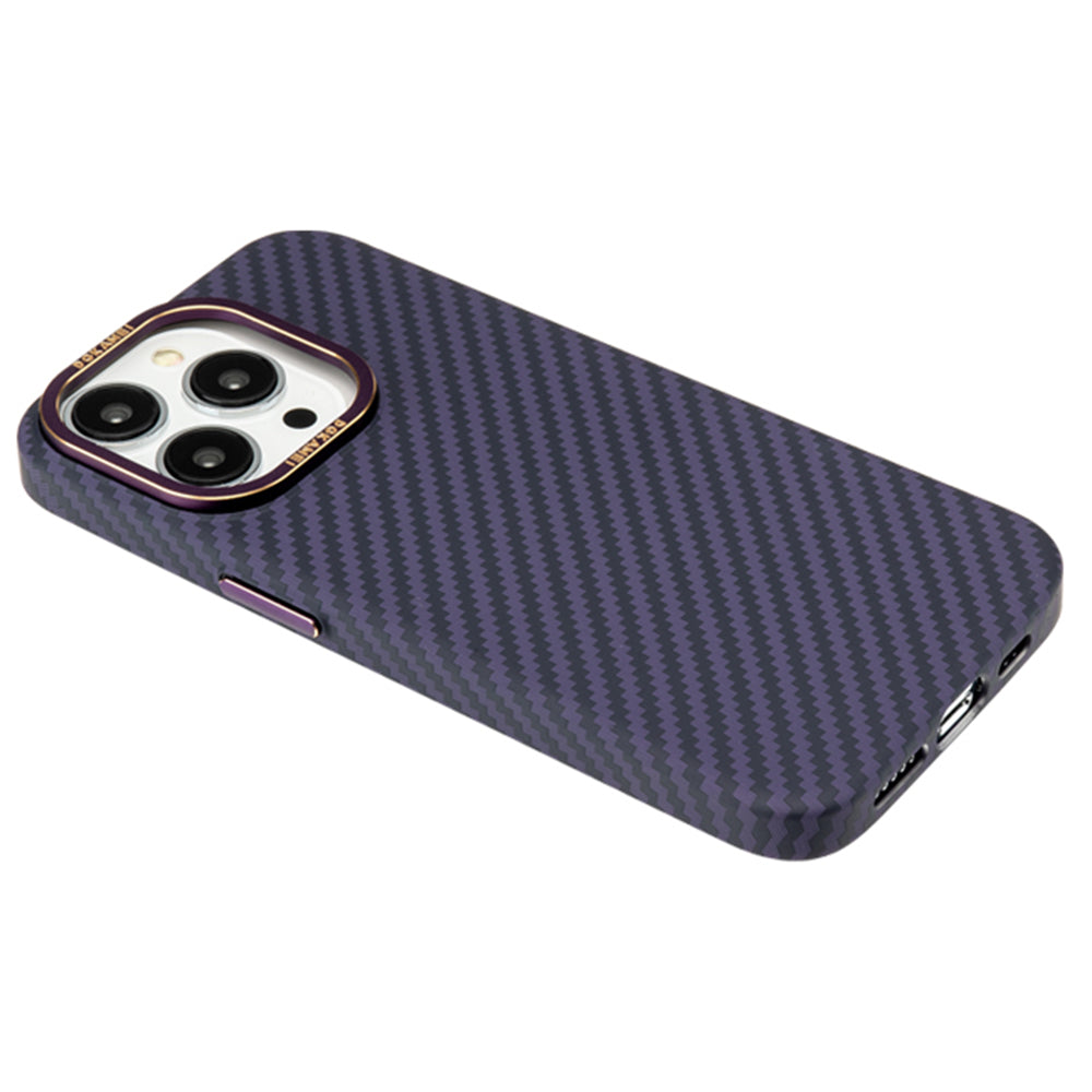 DGKAMEI For iPhone 14 Pro Carbon Fiber Texture Magnetic Phone Case Hard PC Anti-scratch Cover Compatible with Magsafe