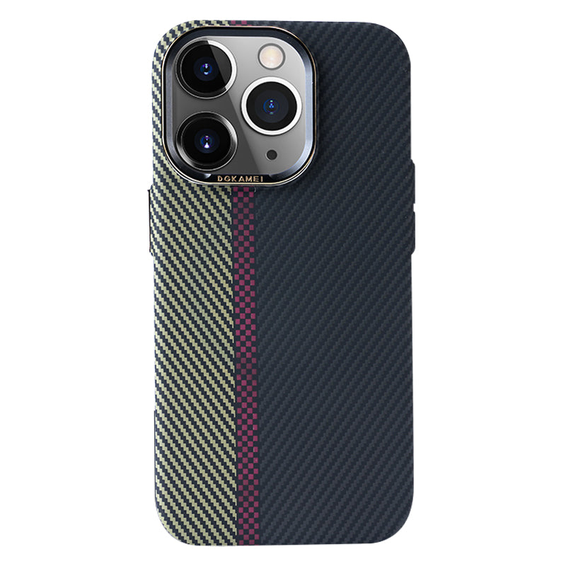 DGKAMEI For iPhone 14 Pro Color Splicing Carbon Fiber Texture Phone Case Ultra Thin Protective Cover