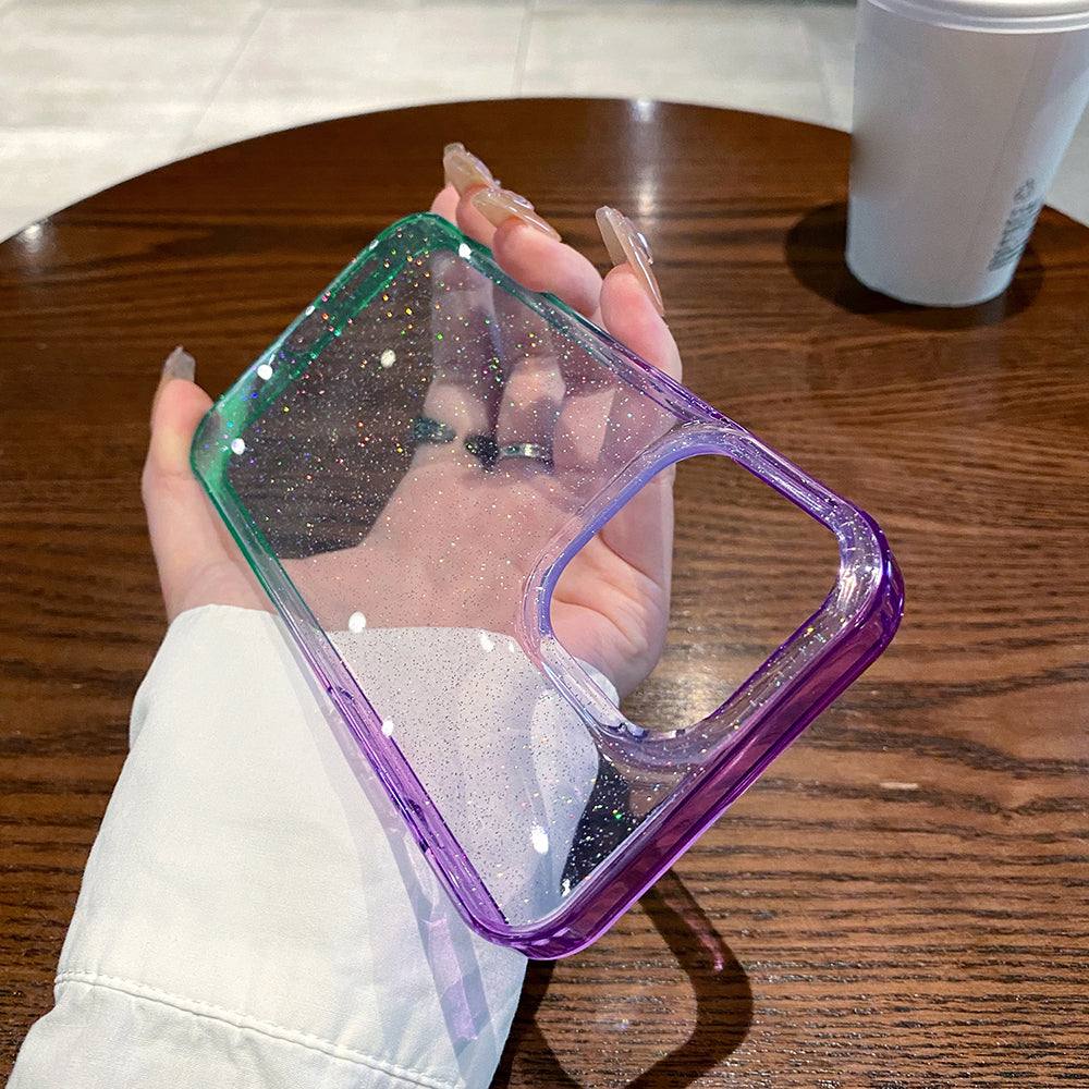 For iPhone 14 Pro Max Case Glitter Powder Clear IMD Anti-drop Phone Cover