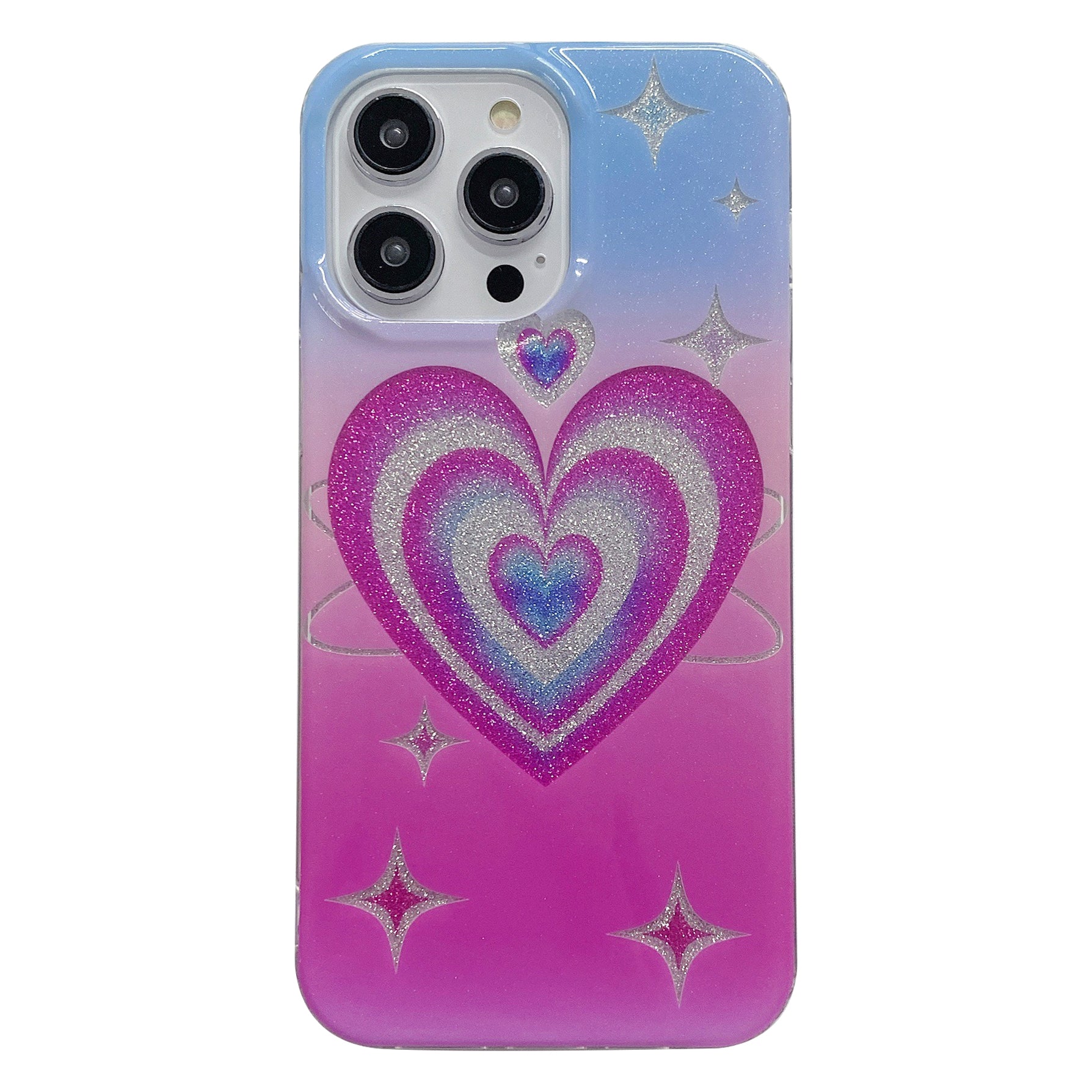 For iPhone 13 Pro Max 6.7 inch Back Cover IMD Glitter Powder Anti-drop Phone Protective Case