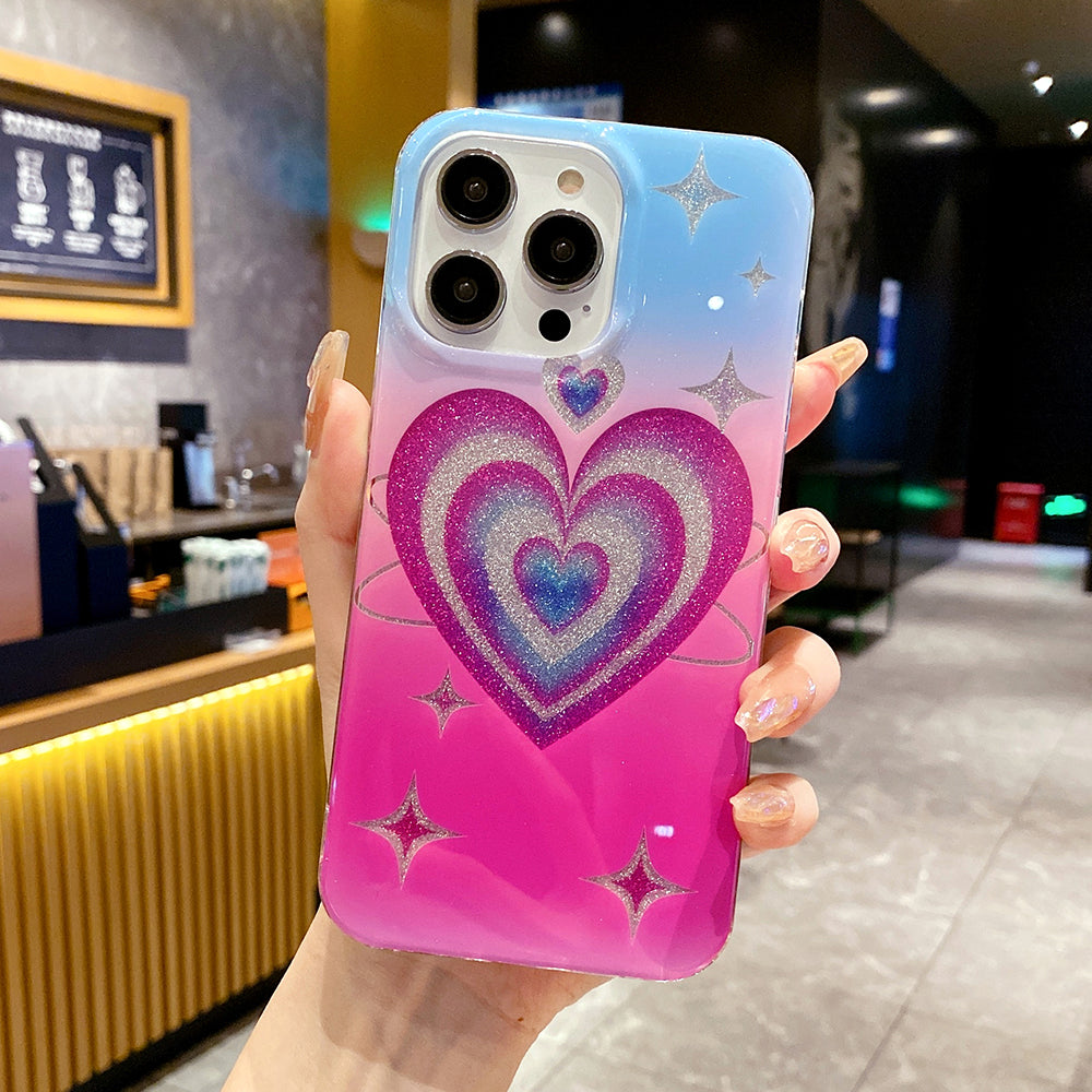 For iPhone 13 Pro Max 6.7 inch Back Cover IMD Glitter Powder Anti-drop Phone Protective Case