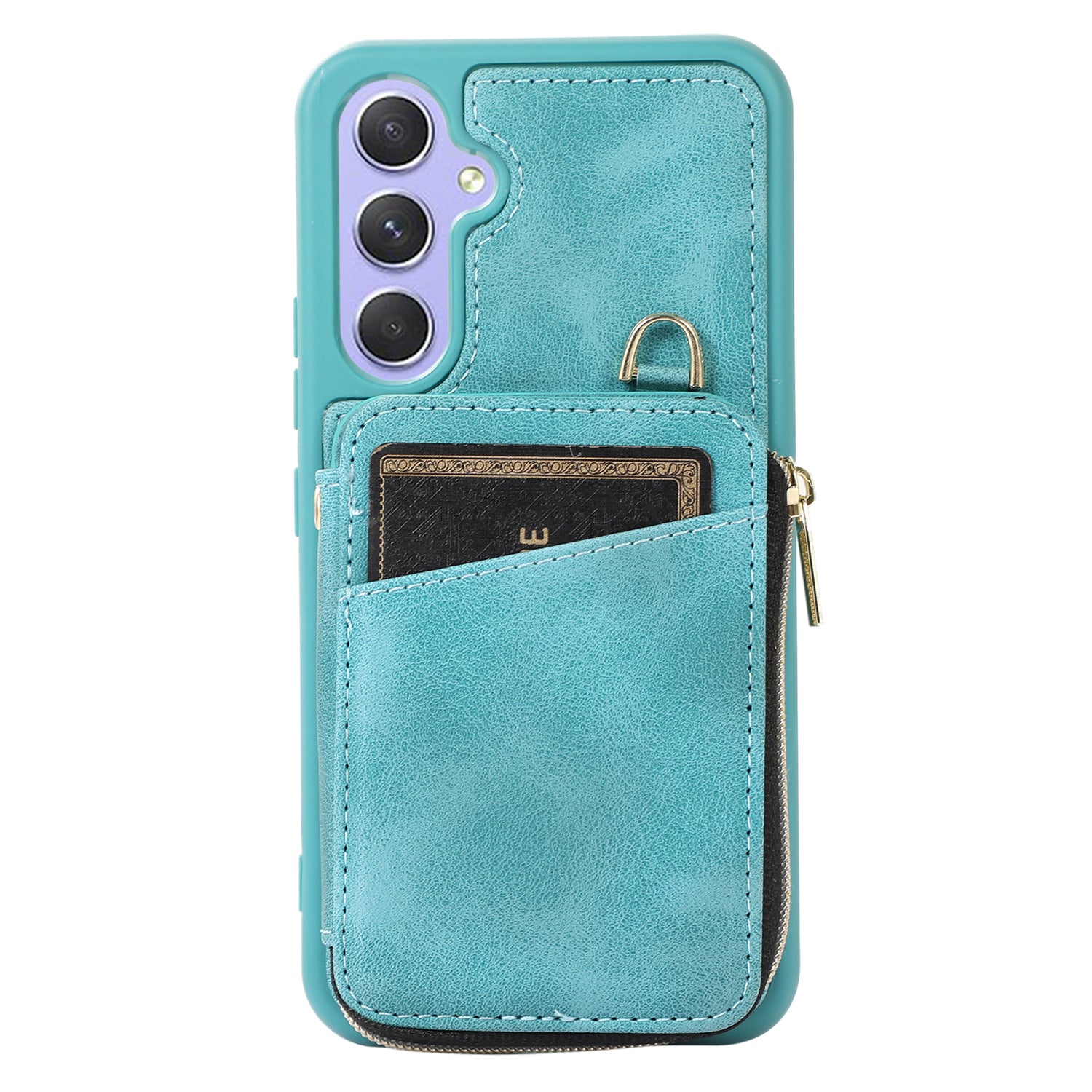 Card Holder Pocket Case for Samsung Galaxy A54 5G PU Leather Coated TPU Kickstand Phone Cover Shell
