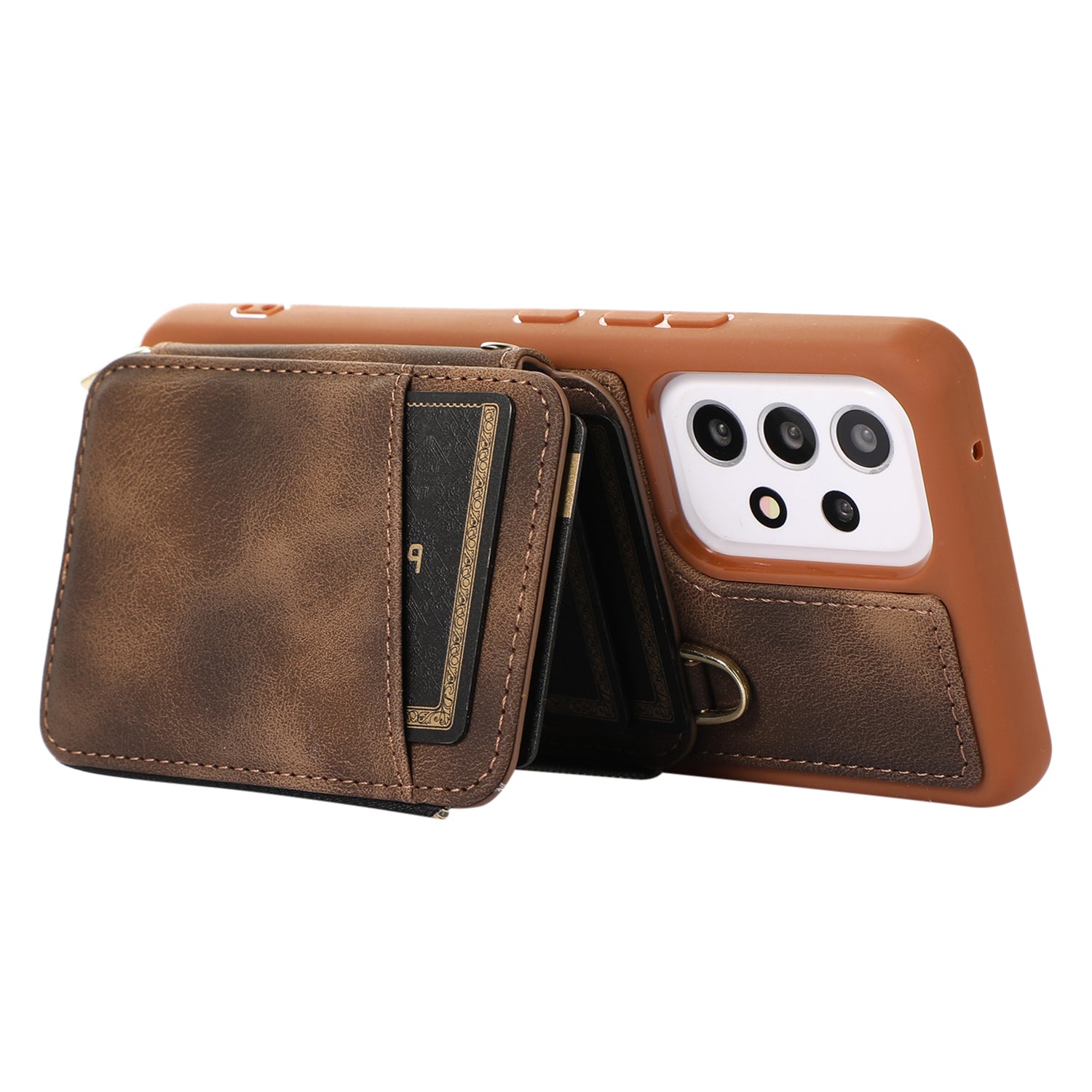 For Samsung Galaxy A52 4G / A52s 5G / A52 5G Phone Case PU Leather TPU Kickstand Phone Shell with Mini Card Bag