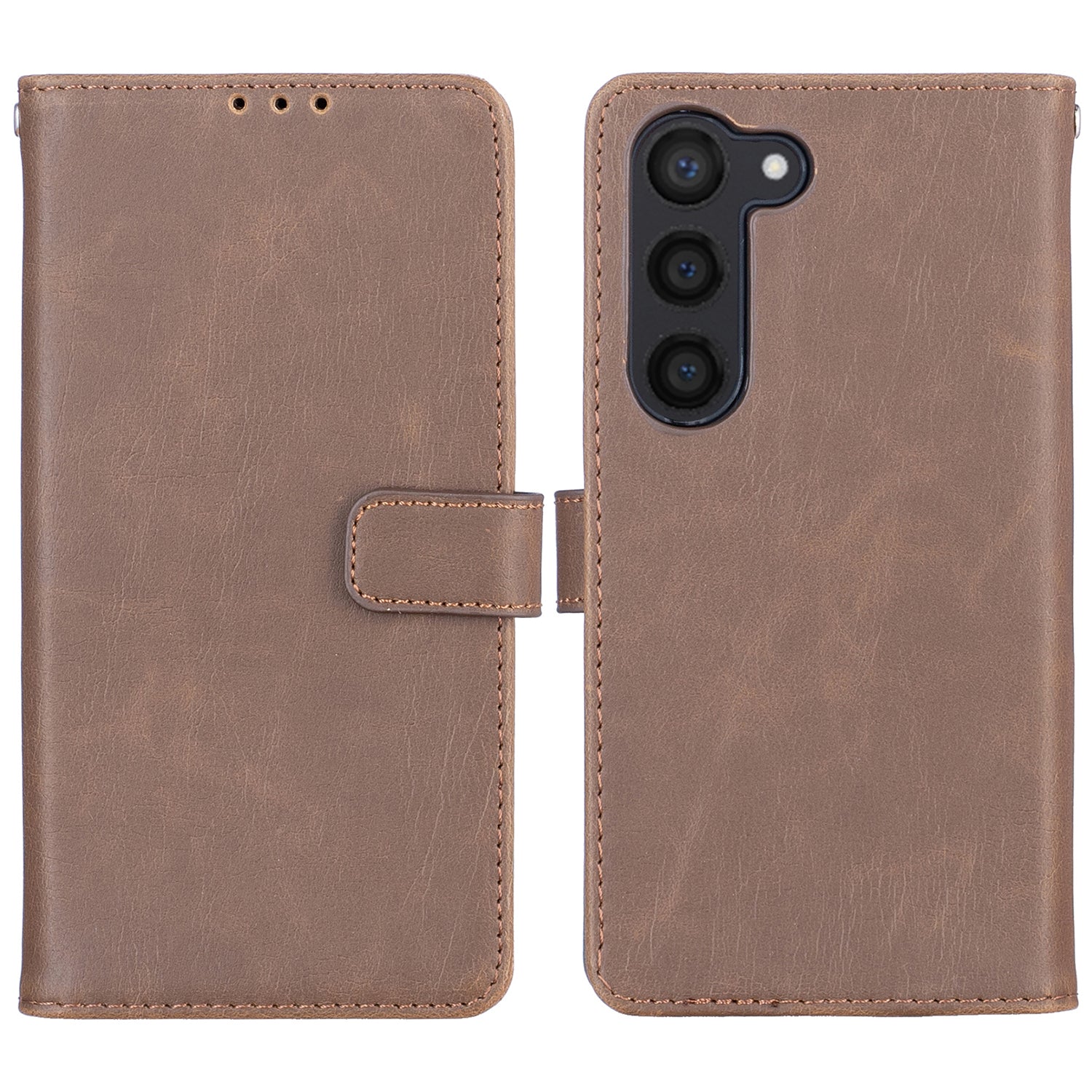 Phone Leather Case for Samsung Galaxy S23 Retro Crazy Horse Texture Cover with Stand Wallet