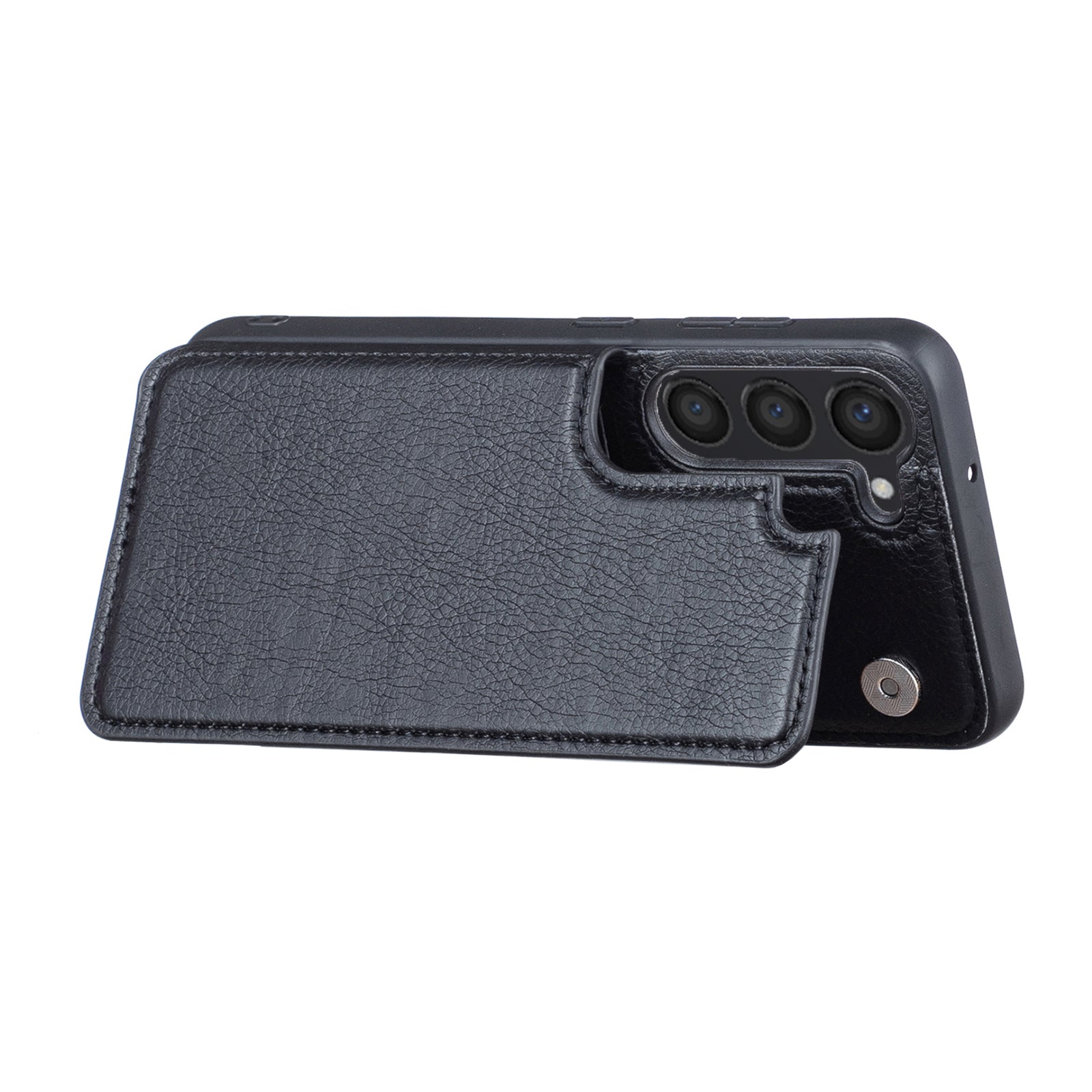 For Samsung Galaxy S23 Anti-Drop Kickstand Phone Case PU Leather Coated TPU Cover with Card Holder