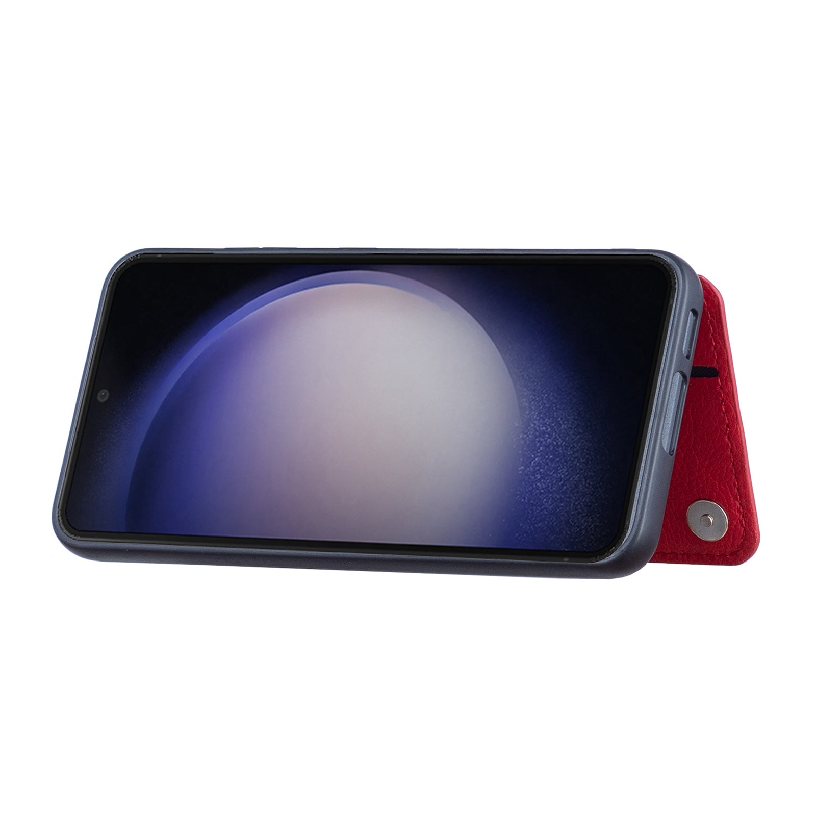 For Samsung Galaxy S23 Anti-Drop Kickstand Phone Case PU Leather Coated TPU Cover with Card Holder
